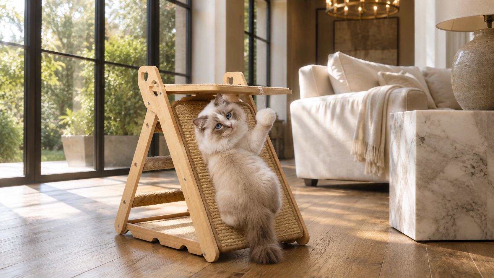 Triangular Cat Tower with Sisal Rope · Climbing Ladder Shape · GuardLynx
