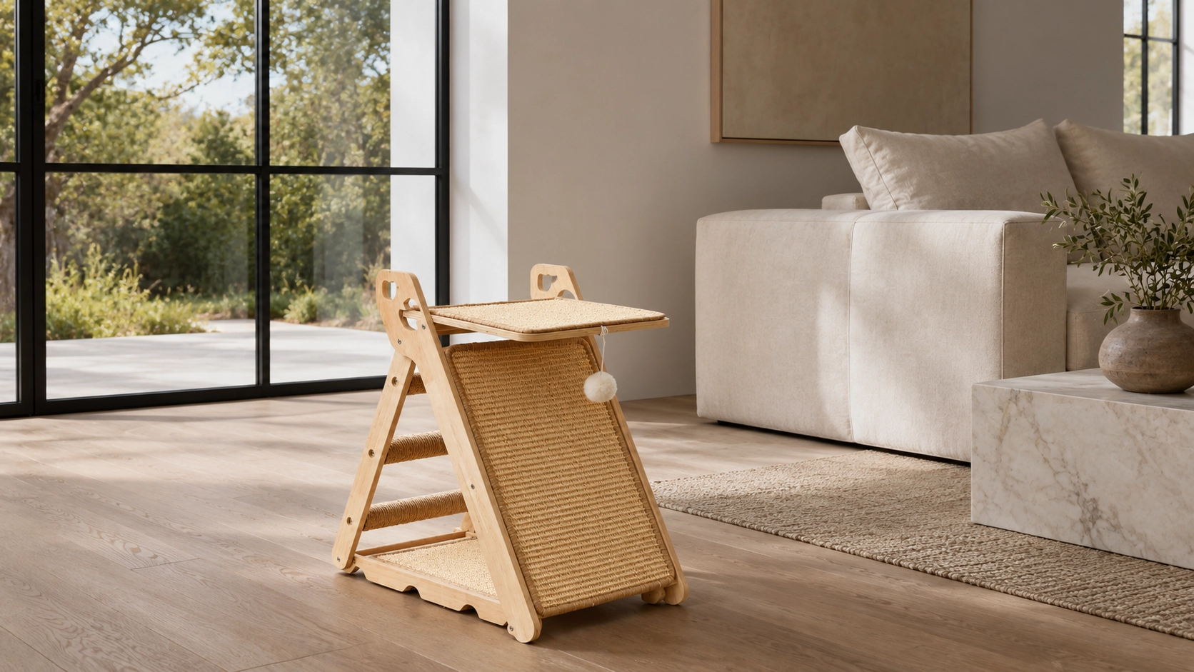 Triangular Cat Tower with Sisal Rope · Detail image 1 · GuardLynx