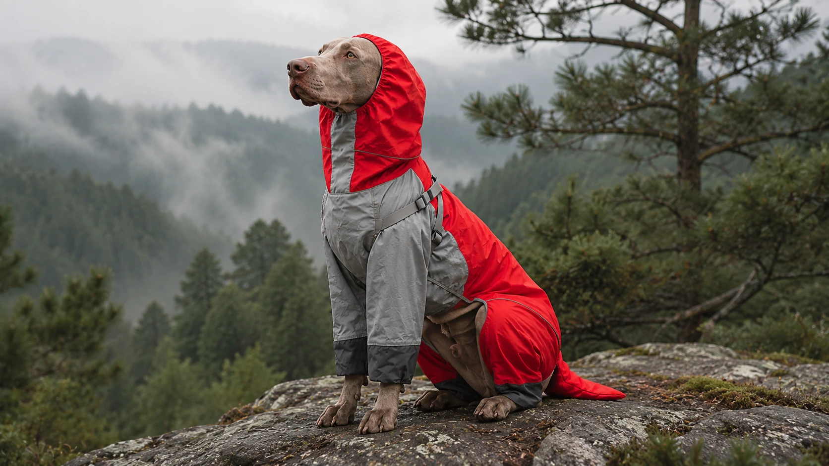 All-Weather Waterproof Raincoat for Large Dogs with Hood · Adjustable Straps · GuardHound DOG