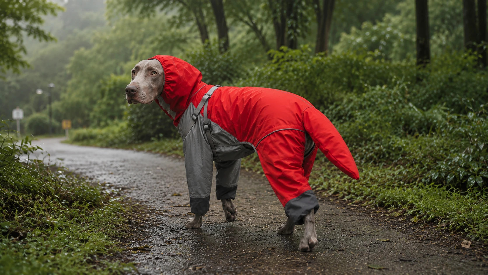 All-Weather Waterproof Raincoat for Large Dogs with Hood · Reflective Strips · GuardHound DOG