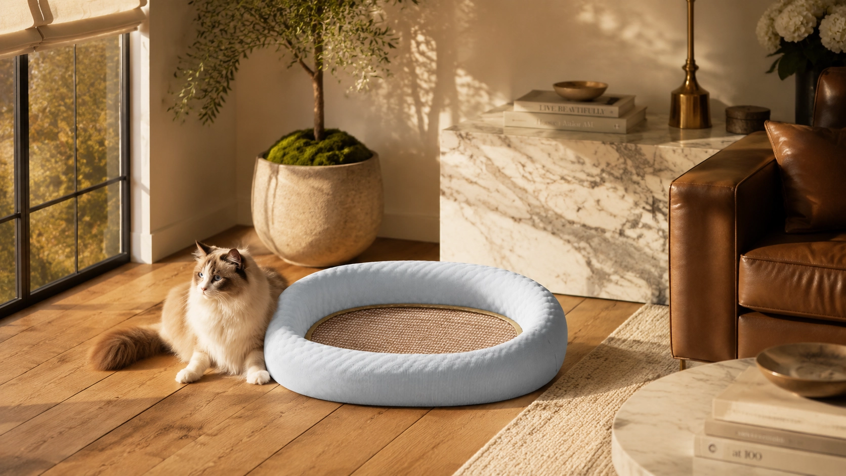 Cooling Cat Bed & Scratch Board 2-in-1 · GuardLynx