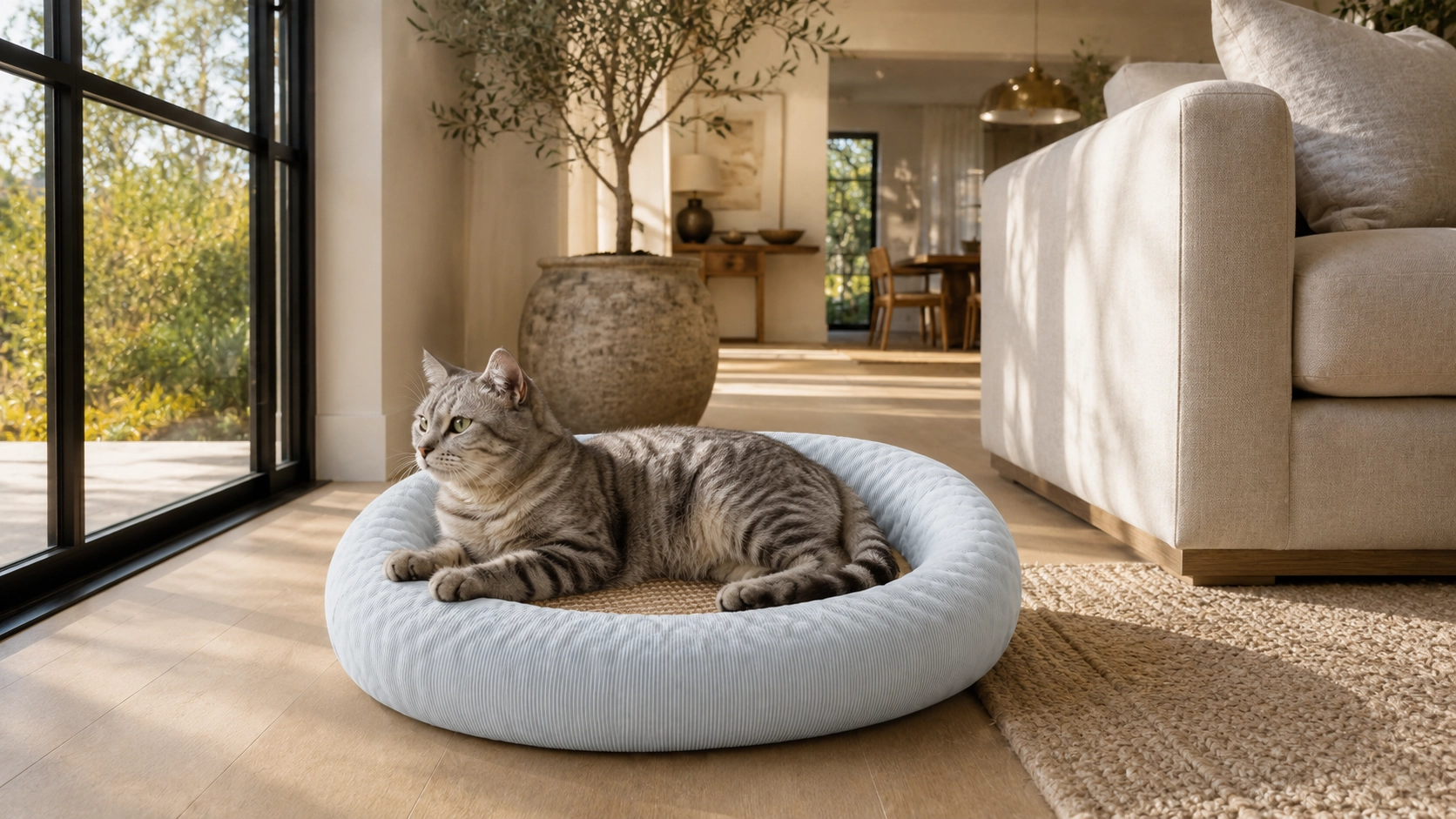 Cooling Cat Bed & Scratch Board 2-in-1 · Ice Blue · GuardLynx