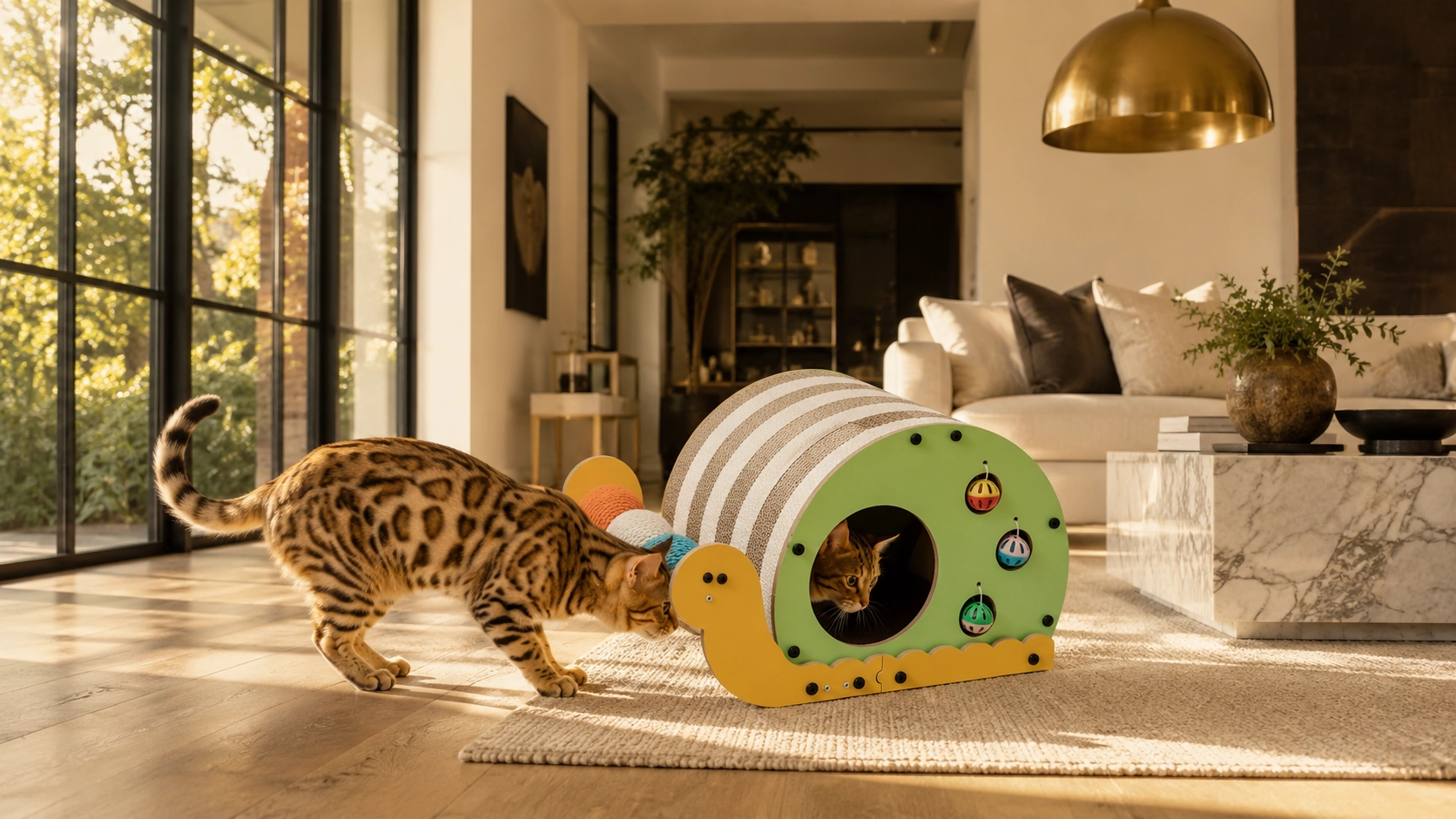 Snail Cat Scratcher & Bed Combo · Durable Scratching Post · GuardLynx