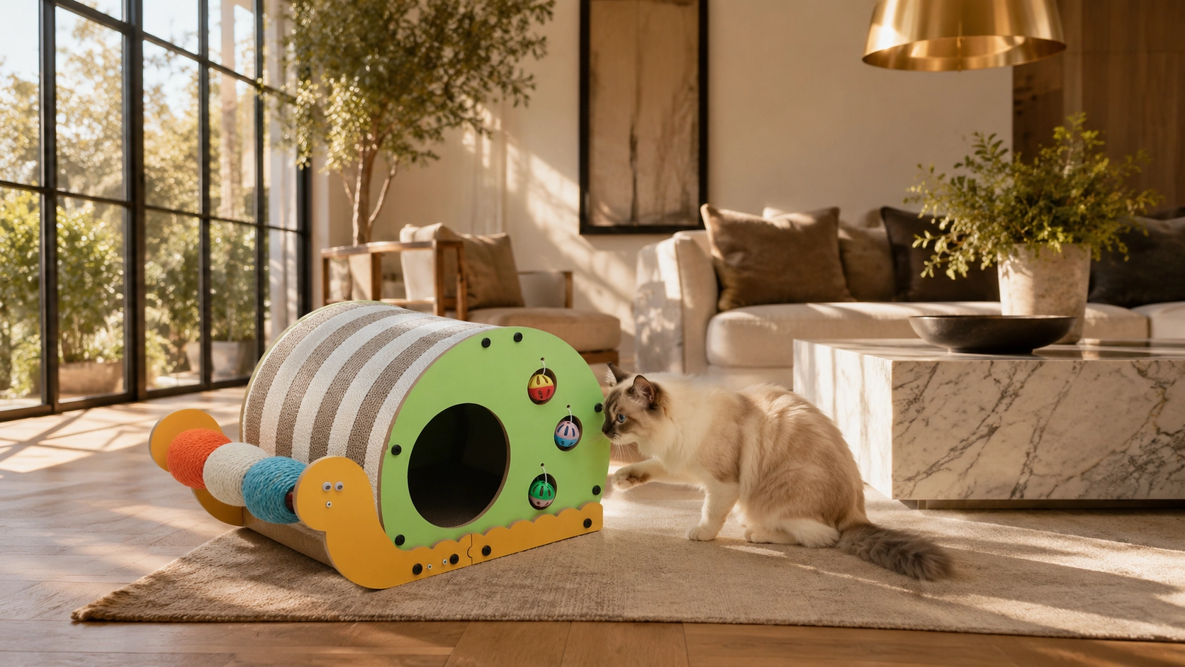 Snail Cat Scratcher & Bed Combo · Fresh Grass Green · GuardLynx