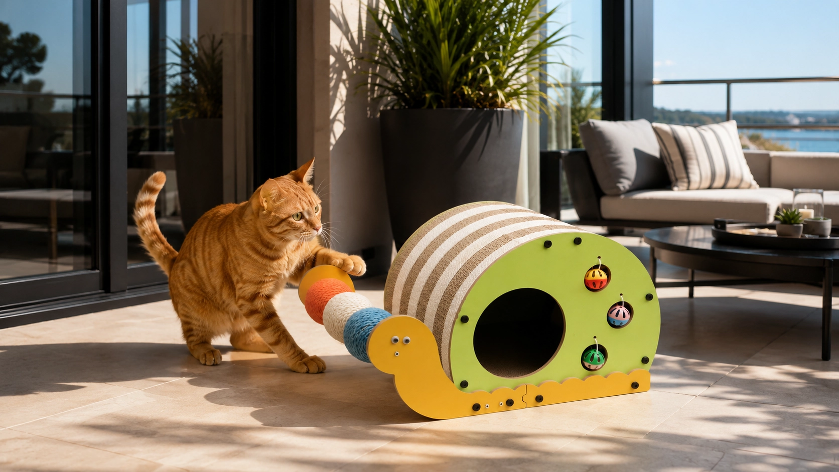 Snail Cat Scratcher & Bed Combo · Afternoon Scratching Session · GuardLynx