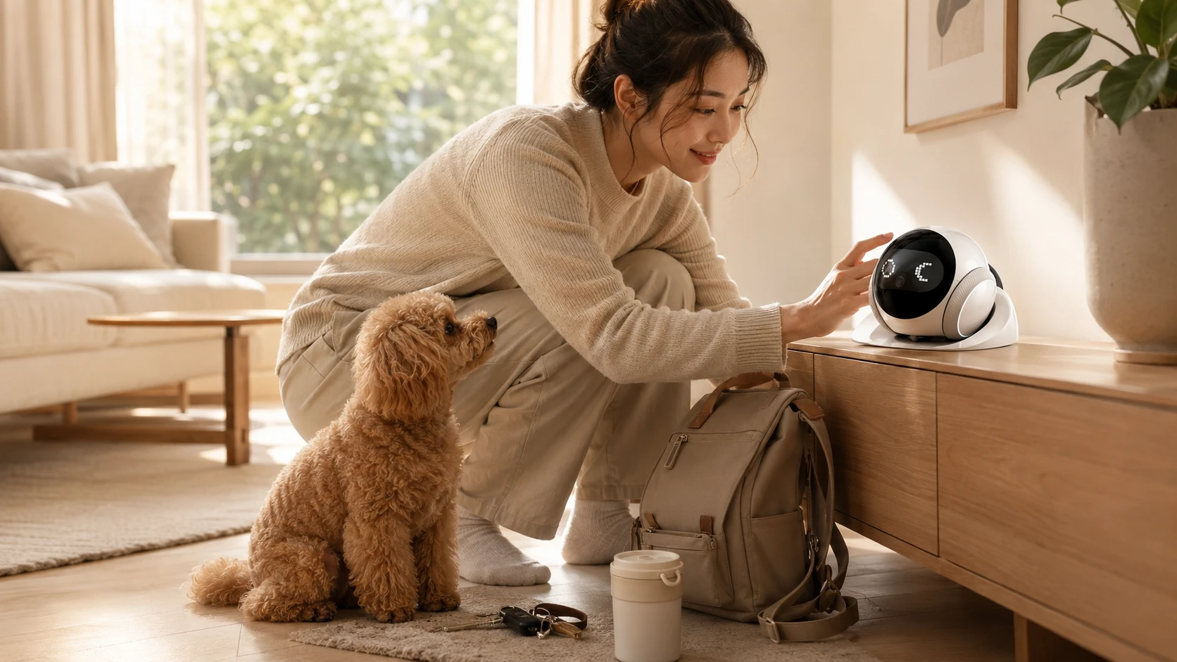 GuardHound Pet Care Mobile Camera · Morning in Open Kitchen · GuardHound DOG