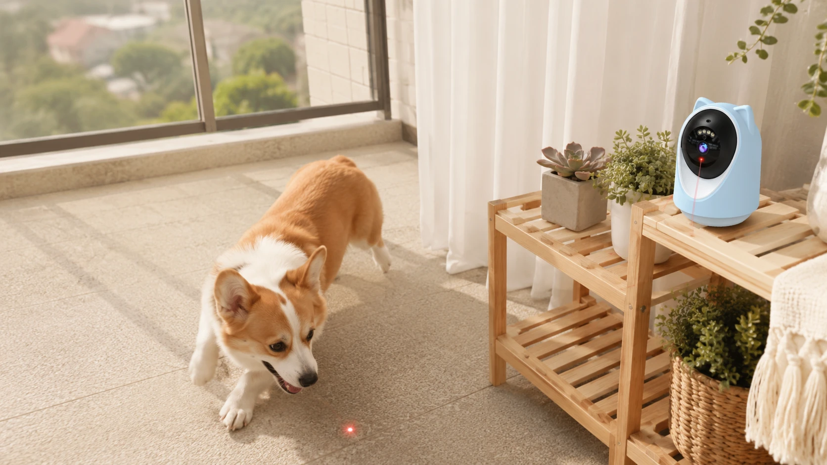 Cat Ear AI Pet Monitor with Laser Toy · Laser Toy Remote Play · GuardHound DOG