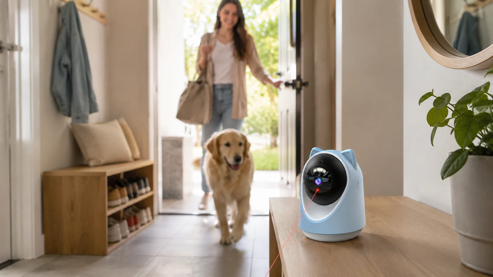 Cat Ear AI Pet Monitor with Laser Toy · Cat Ear Modern Design · GuardHound DOG