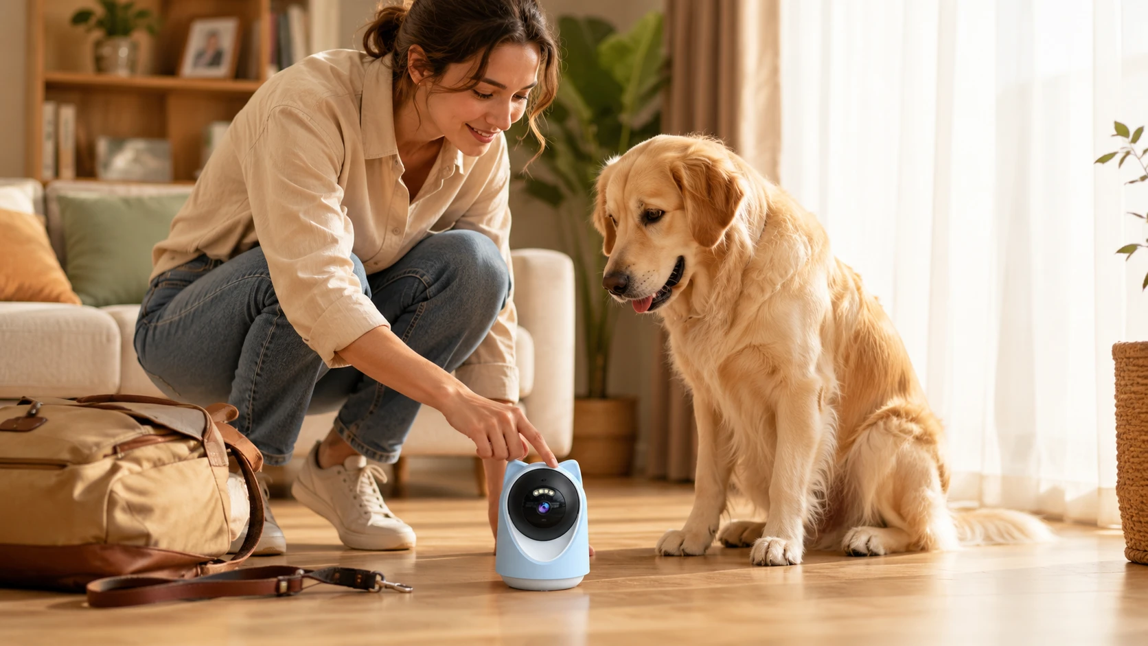 Cat Ear AI Pet Monitor with Laser Toy · Afternoon Study Interaction · GuardHound DOG