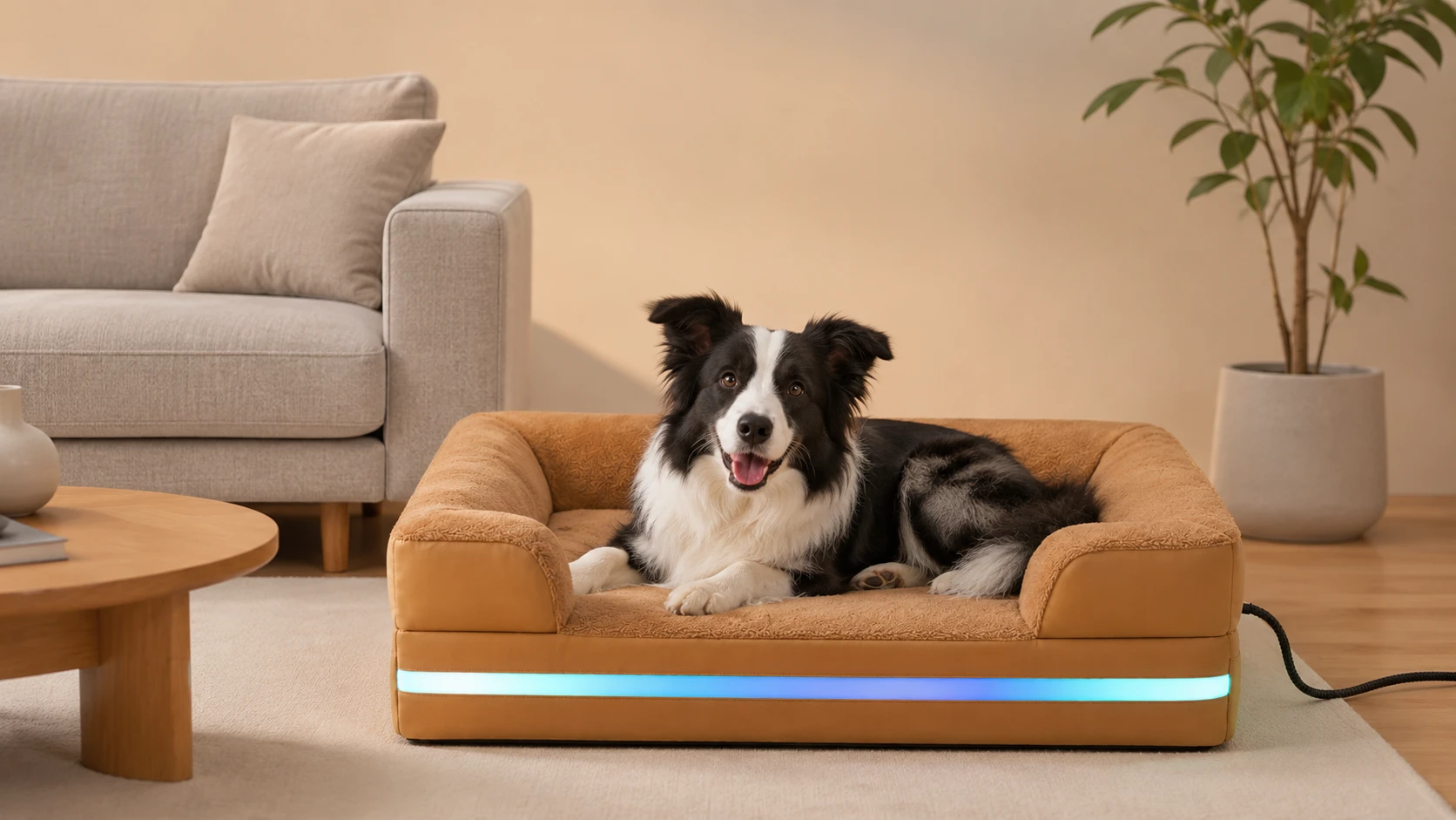 Scratch-Resistant Smart Thermostat Pet Sofa Bed · GuardHound DOG