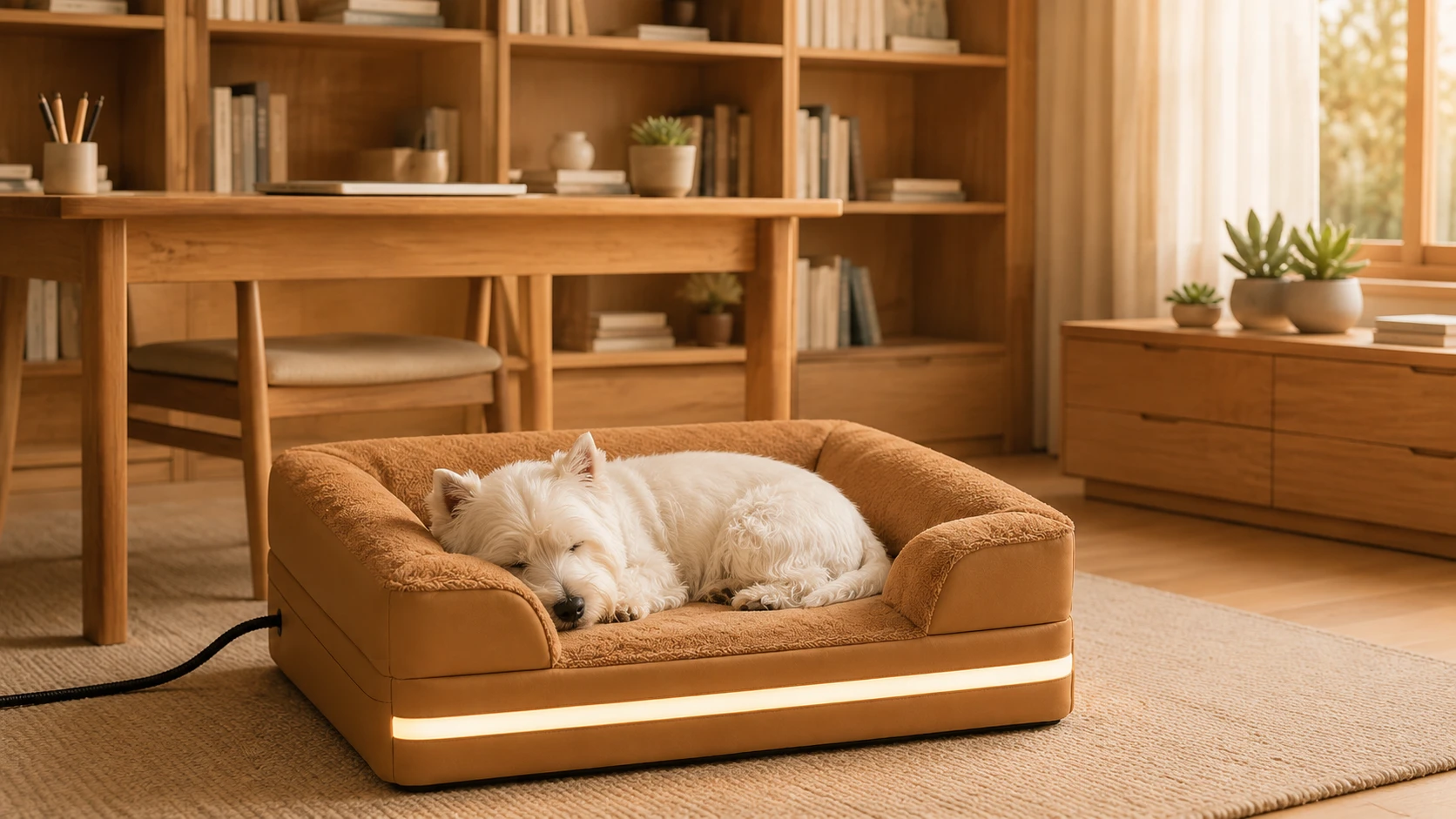 Scratch-Resistant Smart Thermostat Pet Sofa Bed · Smart Temperature Control · GuardHound DOG