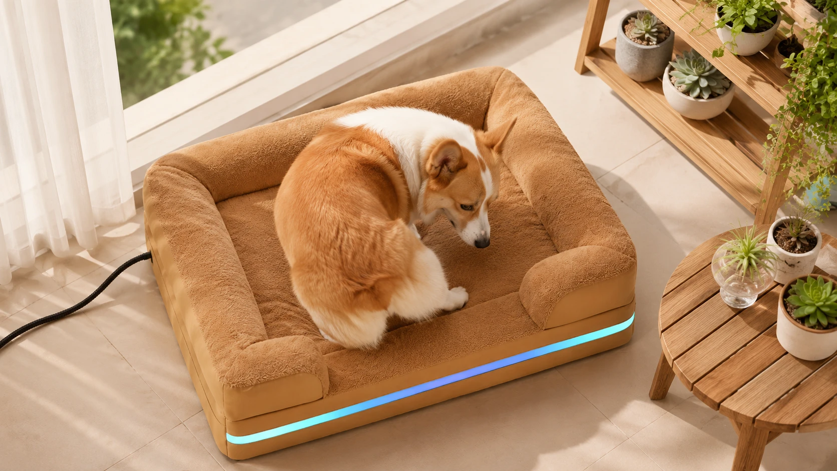 Scratch-Resistant Smart Thermostat Pet Sofa Bed · Scratch & Tear Resistant · GuardHound DOG