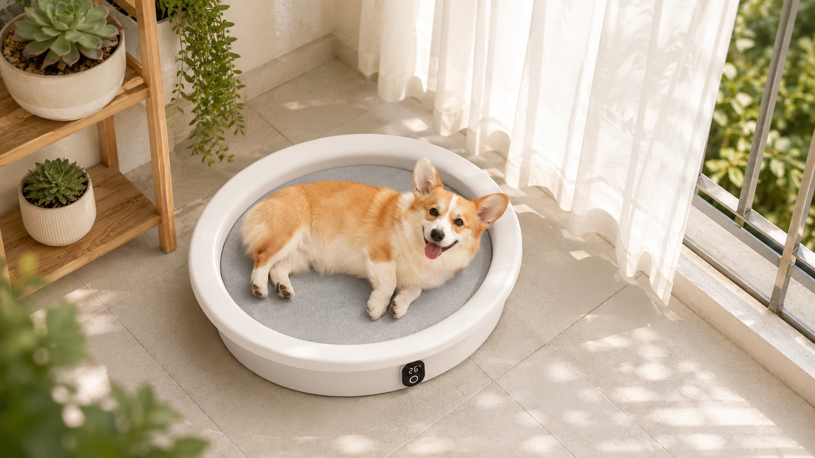 Smart Thermostatic Weighing Pet Bed · Circular Design · GuardHound DOG