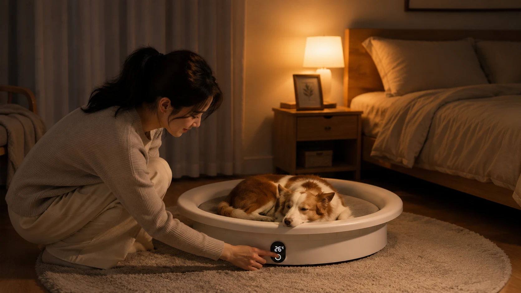 Smart Thermostatic Weighing Pet Bed · Husky Evening Companion · GuardHound DOG