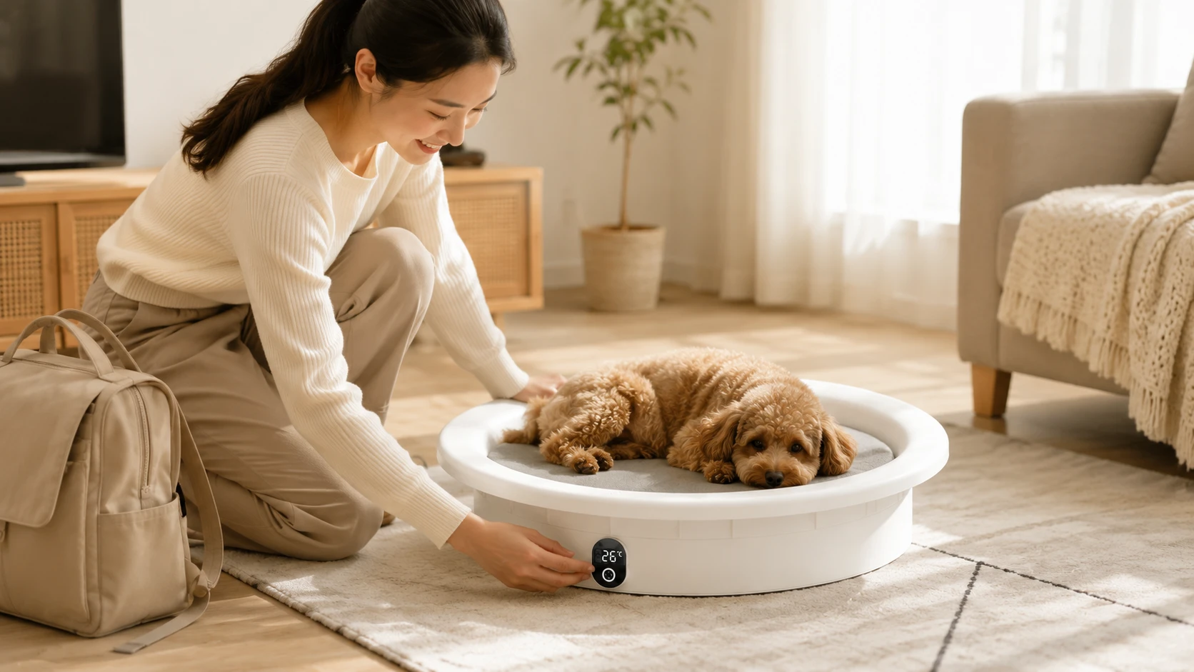 Smart Thermostatic Weighing Pet Bed · French Bulldog's Comfort Corner · GuardHound DOG