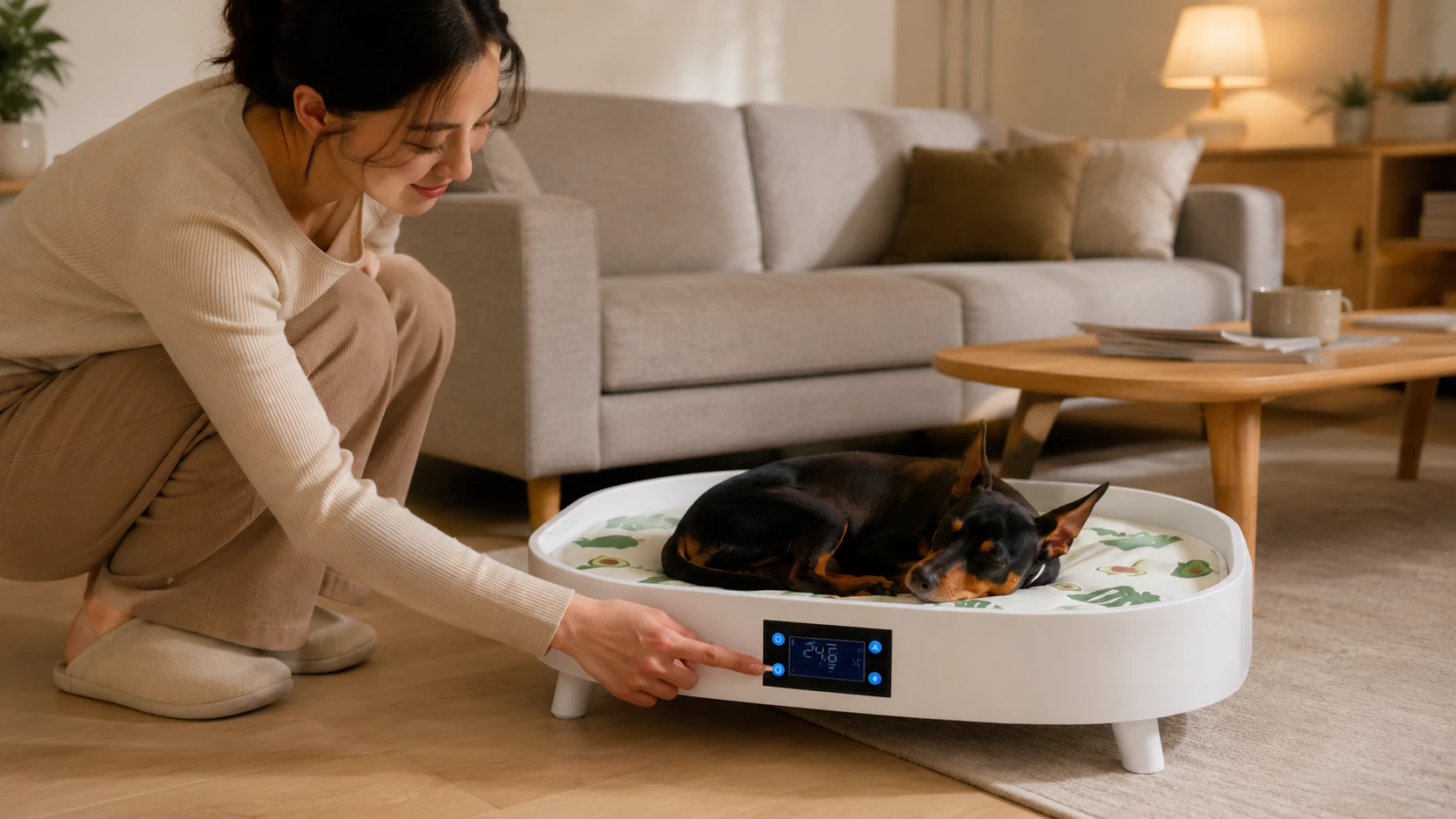 Smart Temp Pet Bed · Morning Warmth · GuardHound DOG