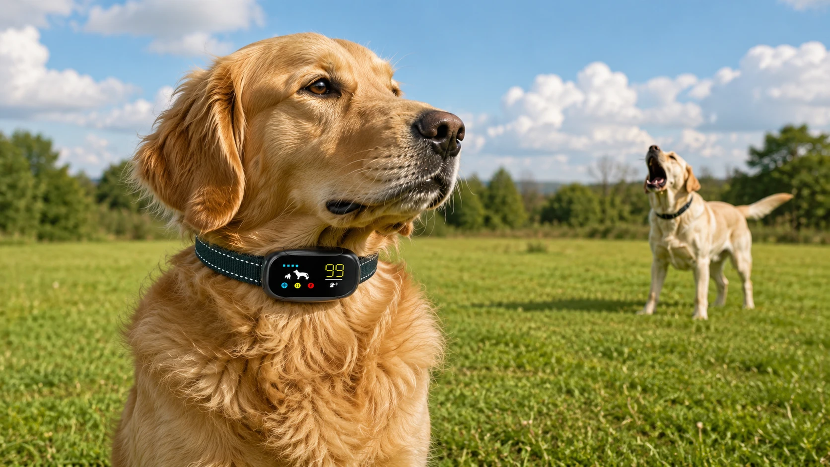 Color Screen Anti-Bark Training Collar · Adjustable Intensity · GuardHound DOG