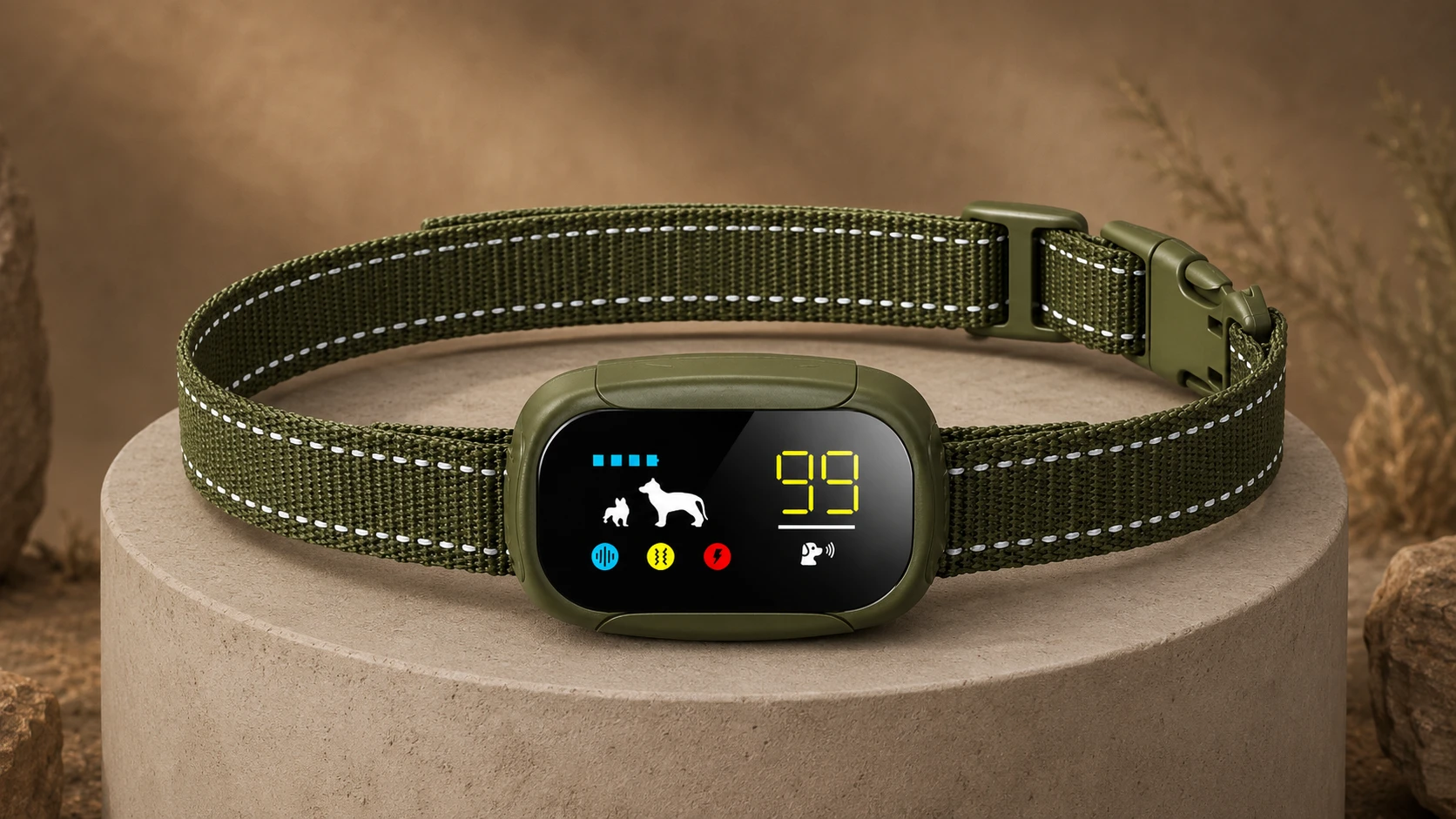 Color Screen Anti-Bark Training Collar · Jungle Moss Green · GuardHound DOG