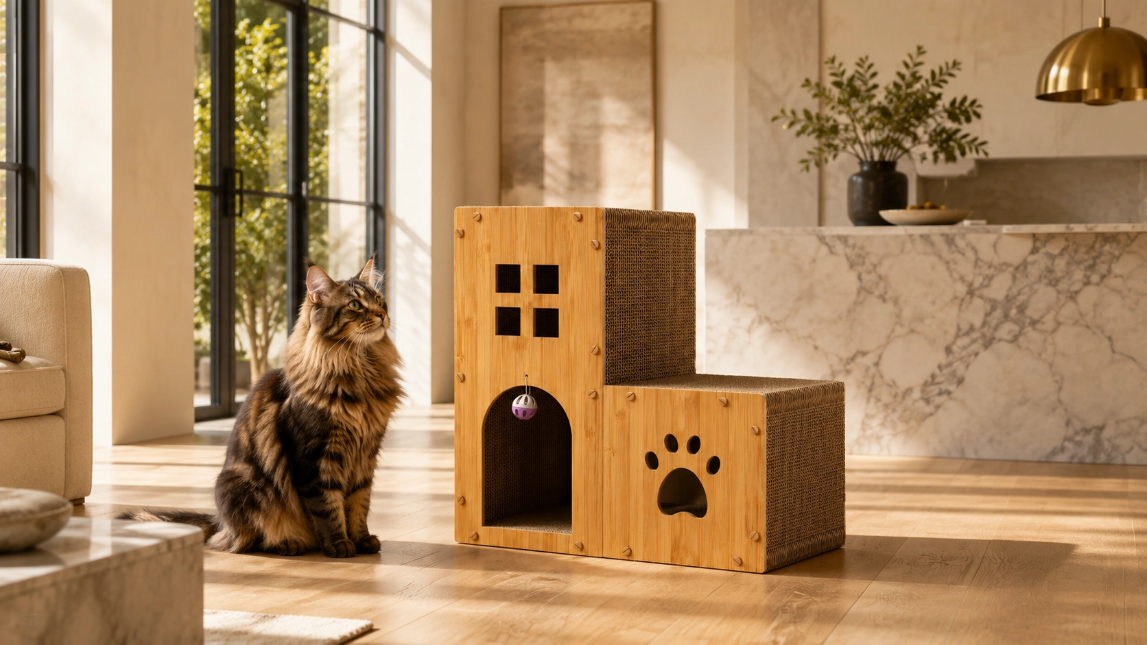 Staircase Castle Cat Scratcher & Lounge · Multi-Level Staircase · GuardLynx