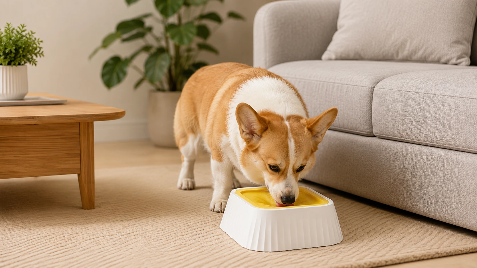 Suspended Splash-Free Water Bowl · Floating Design Reduces Splashes · GuardHound DOG