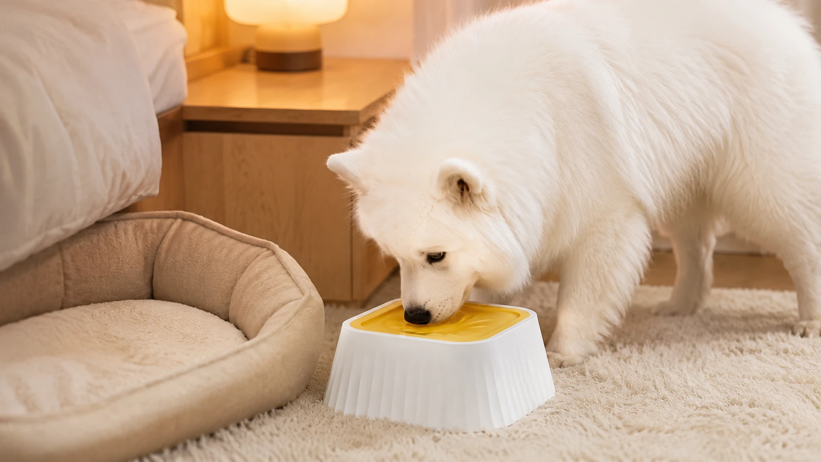 Suspended Splash-Free Water Bowl · Food-Grade Plastic Safety · GuardHound DOG