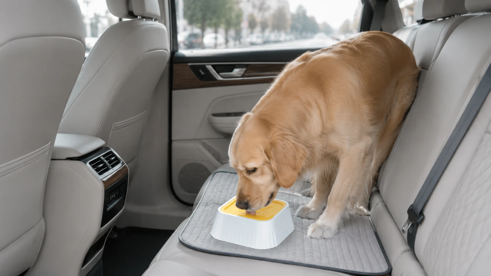 Suspended Splash-Free Water Bowl · Large Inverted-Trapezoid Capacity · GuardHound DOG