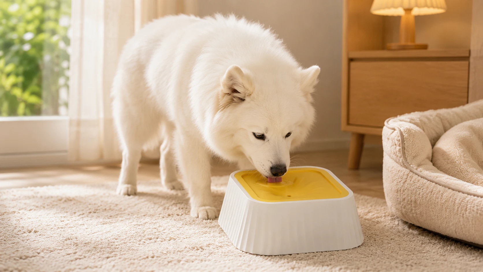 Suspended Splash-Free Water Bowl · German Shepherd's Afternoon Leisure · GuardHound DOG