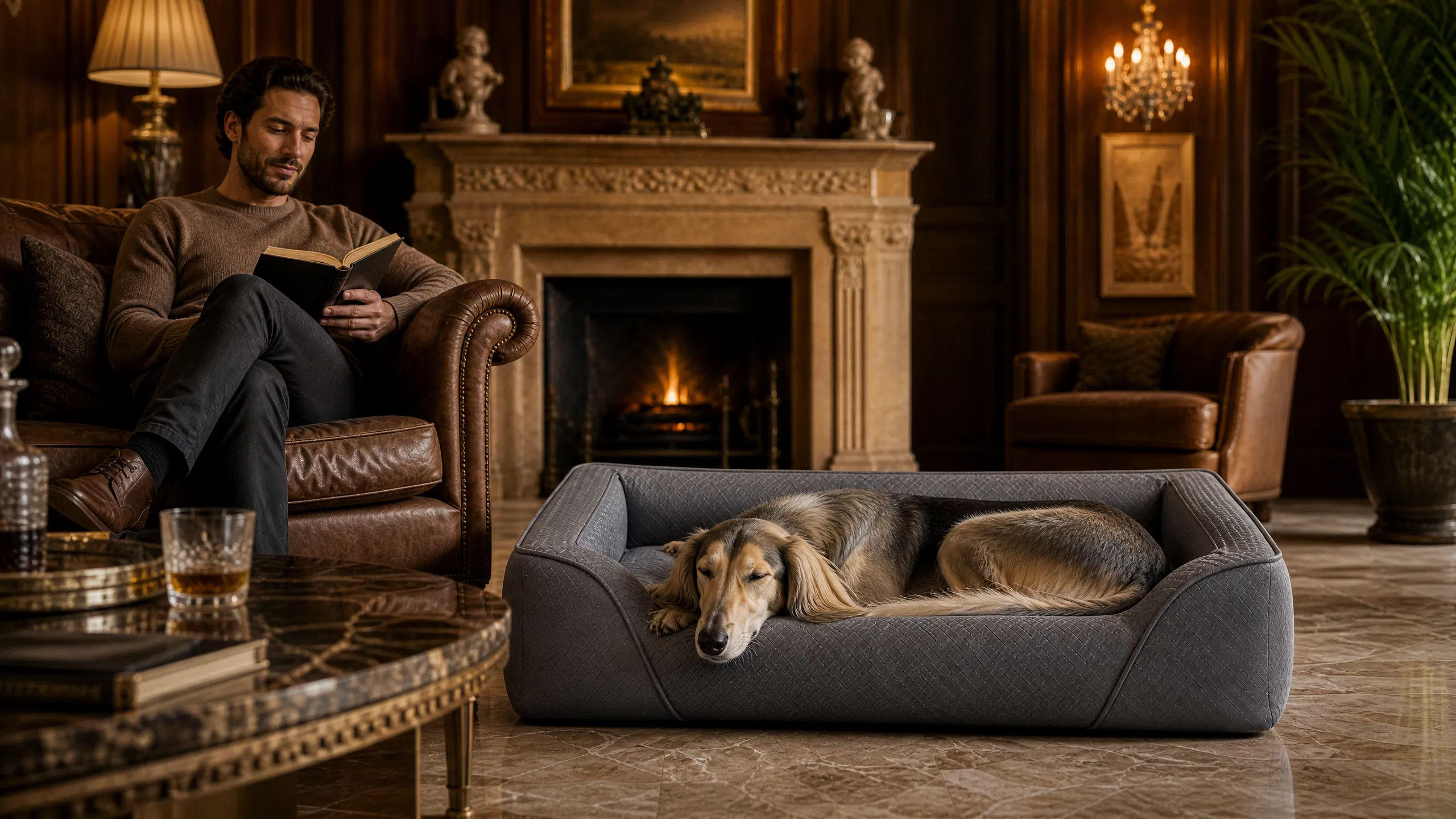 Luxury Summer Cooling Pet Leather Sofa · Morning Kitchen with French Bulldog · GuardHound DOG
