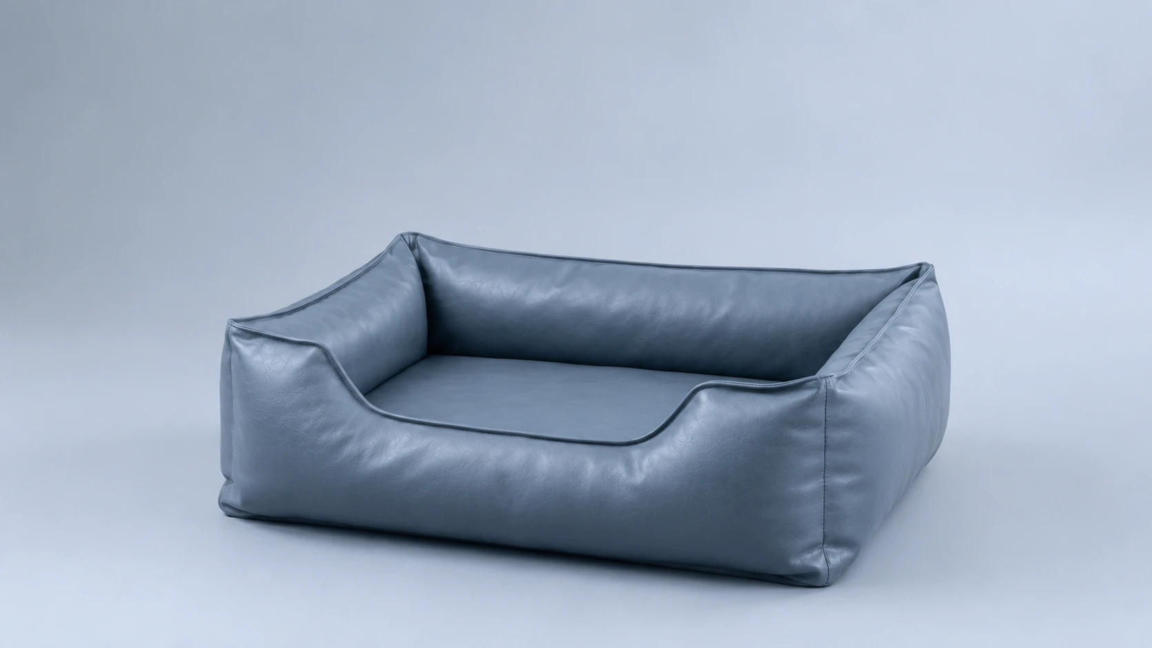 Premium Leather Waterproof Pet Bed with Removable Cover · Twilight Gray Blue · GuardHound DOG