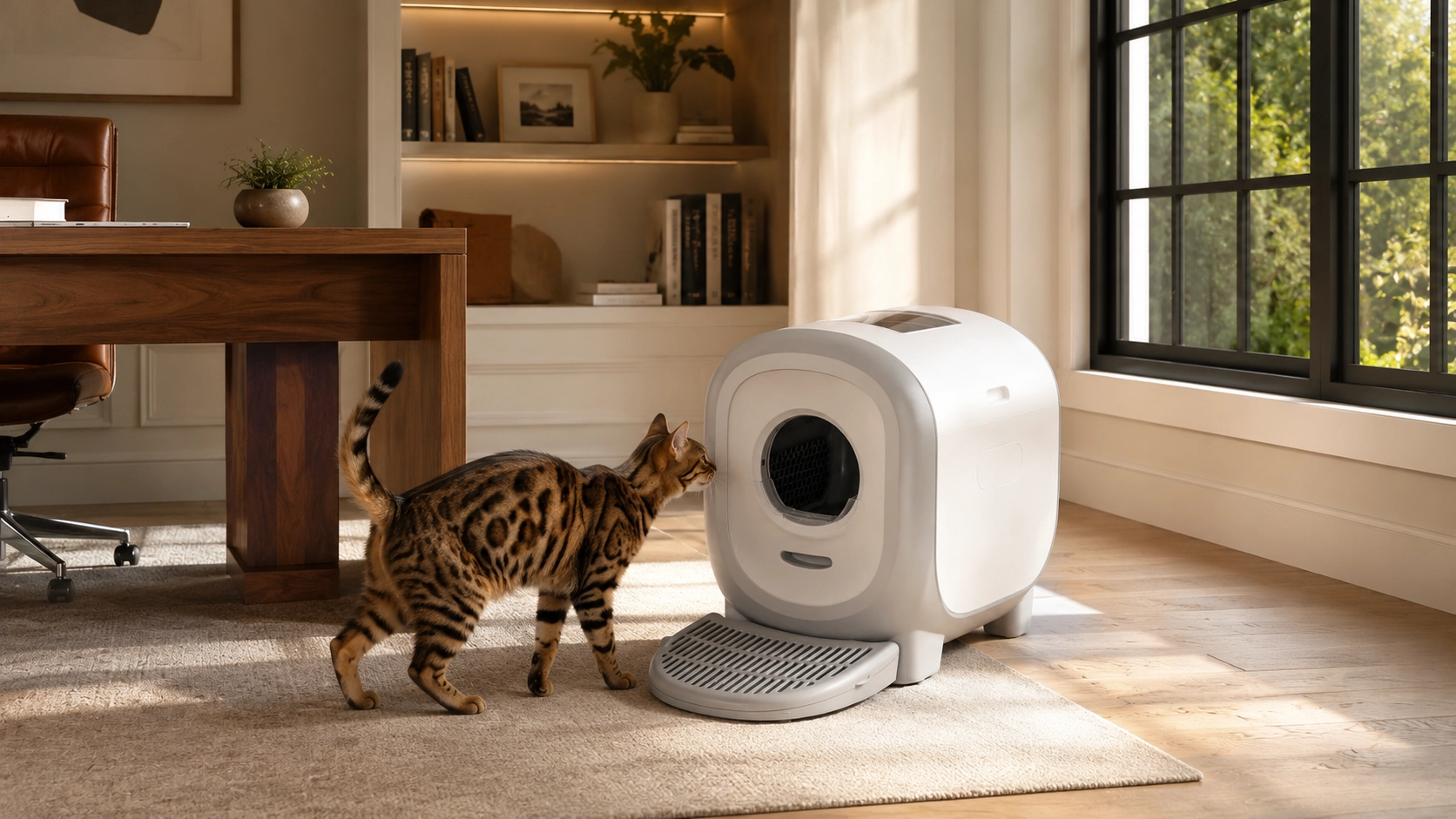 Skylight Smart Self-Cleaning Litter Box · Sunroom Reading Retreat · GuardLynx
