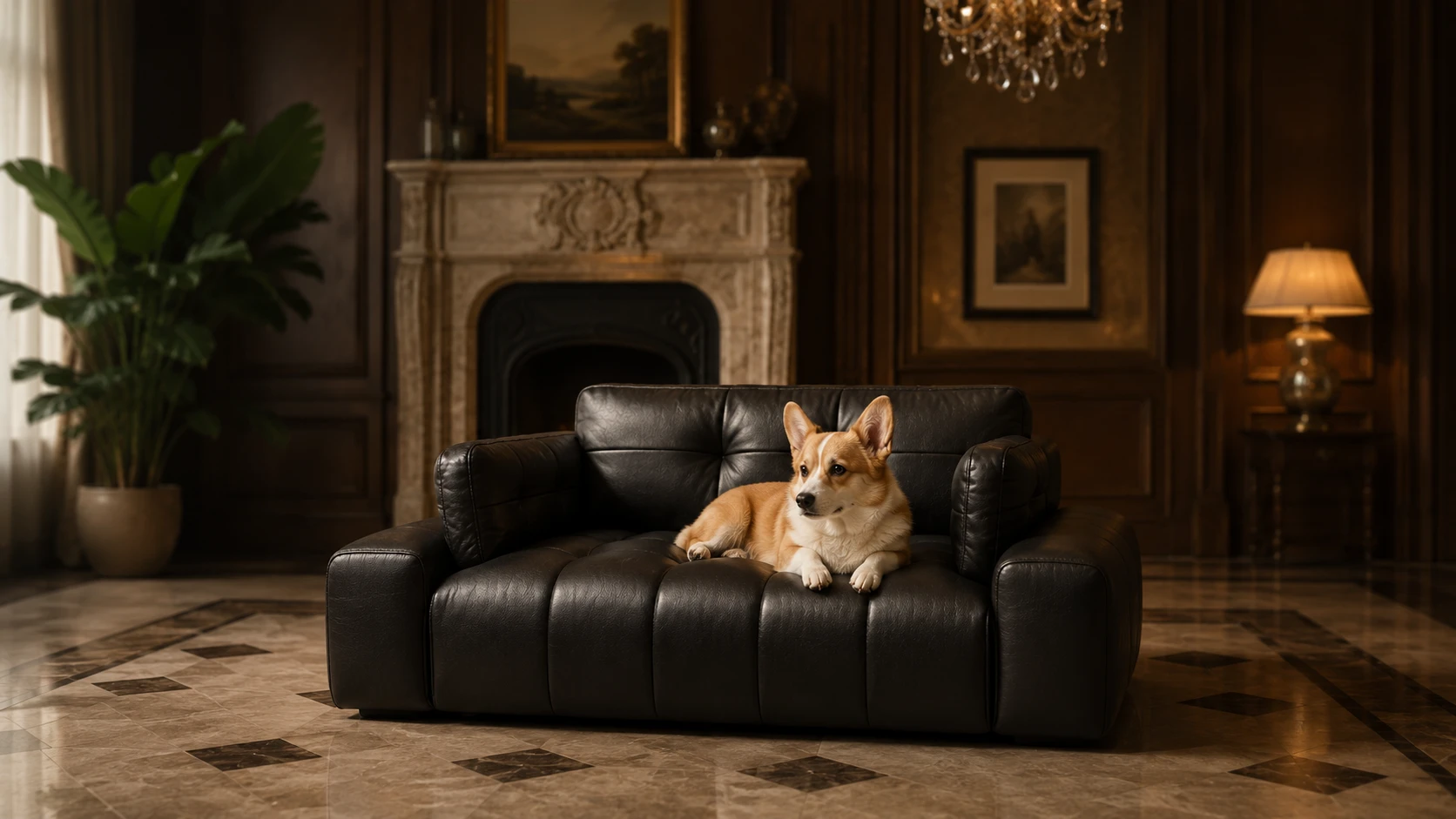 Italian Leather Pet Sofa for Dogs · GuardHound DOG