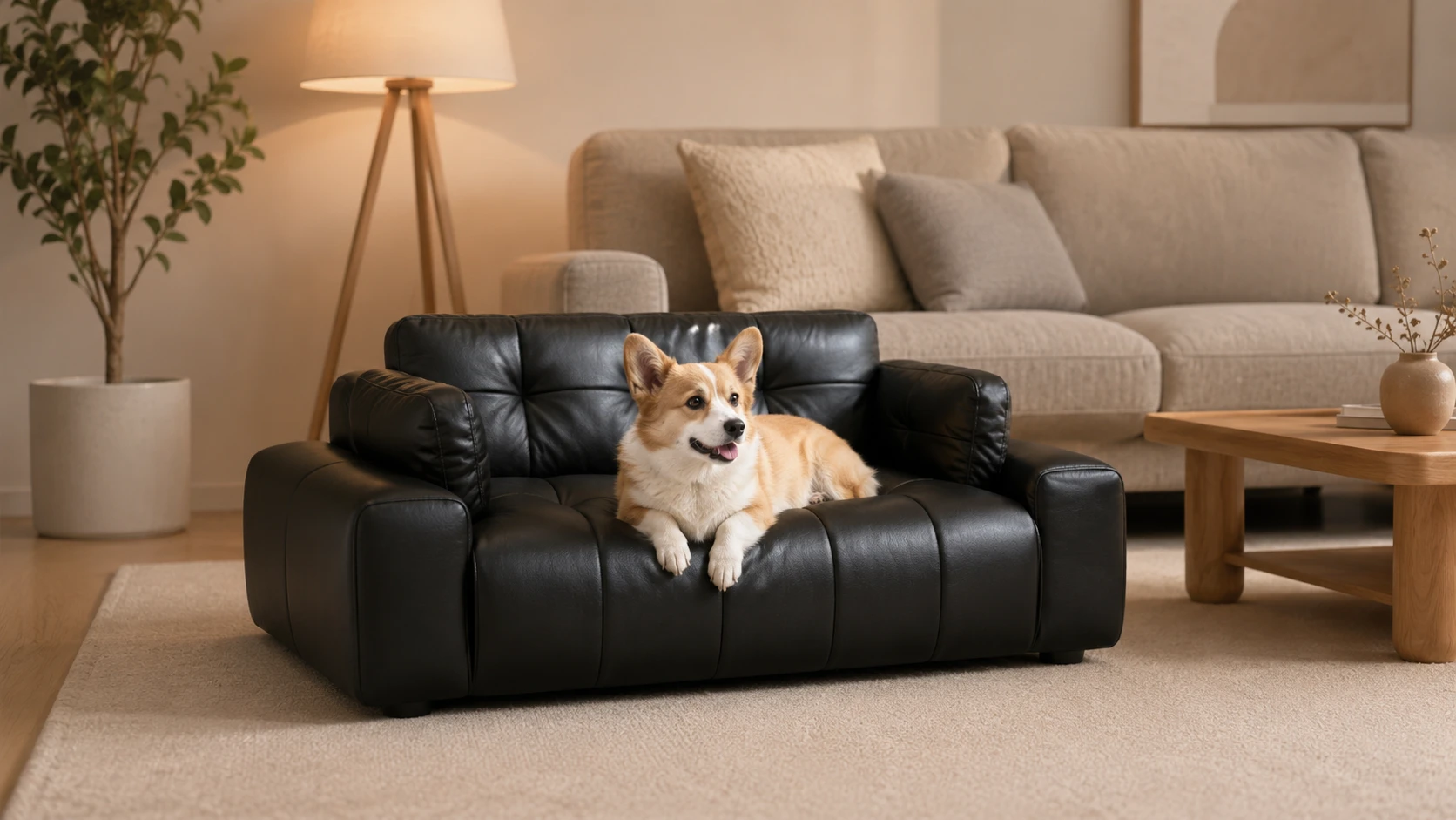 Italian Leather Pet Sofa for Dogs · Italian Minimalist Design · GuardHound DOG