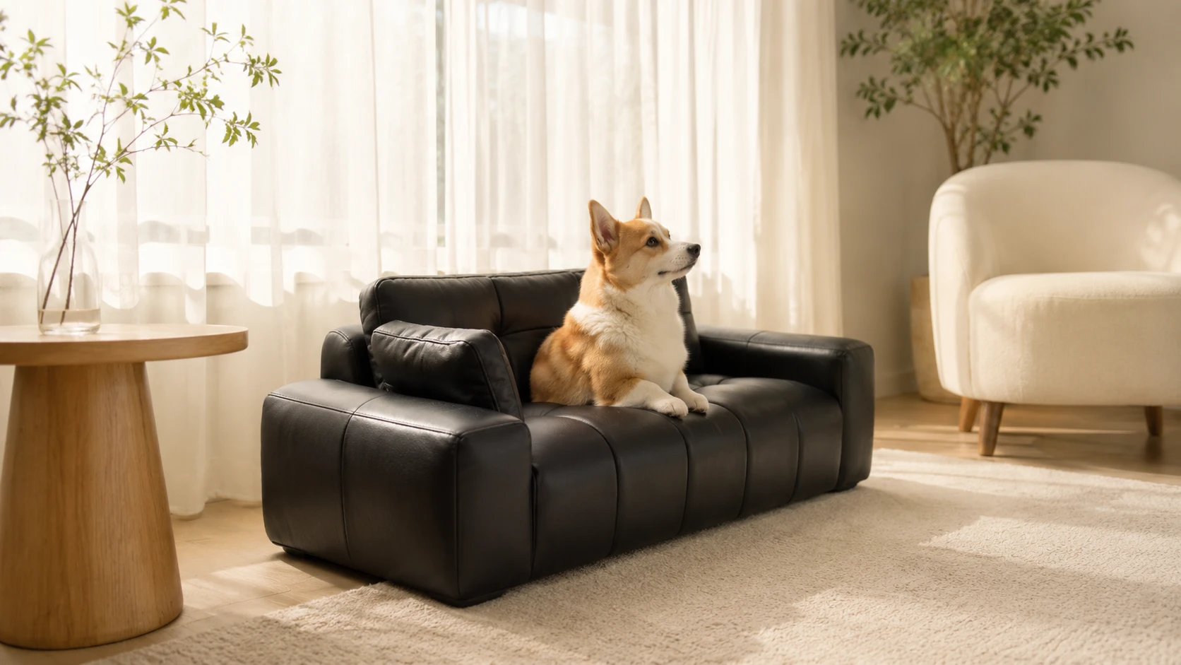 Italian Leather Pet Sofa for Dogs · High-Resilience Foam · GuardHound DOG