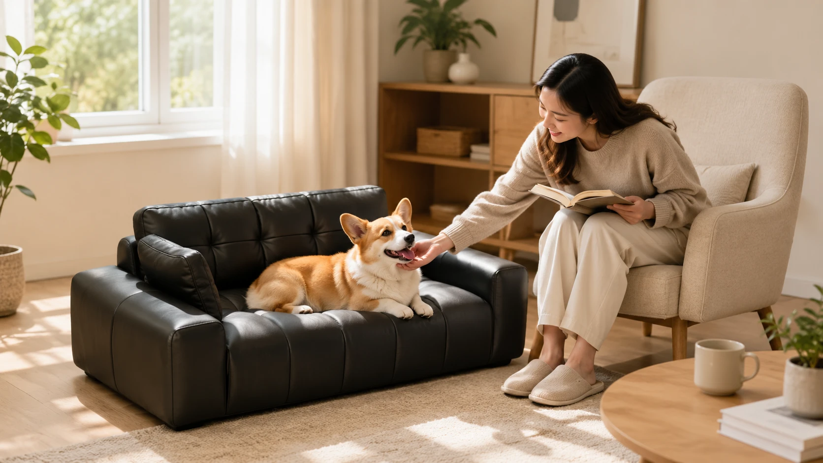 Italian Leather Pet Sofa for Dogs · Morning Guardian · GuardHound DOG