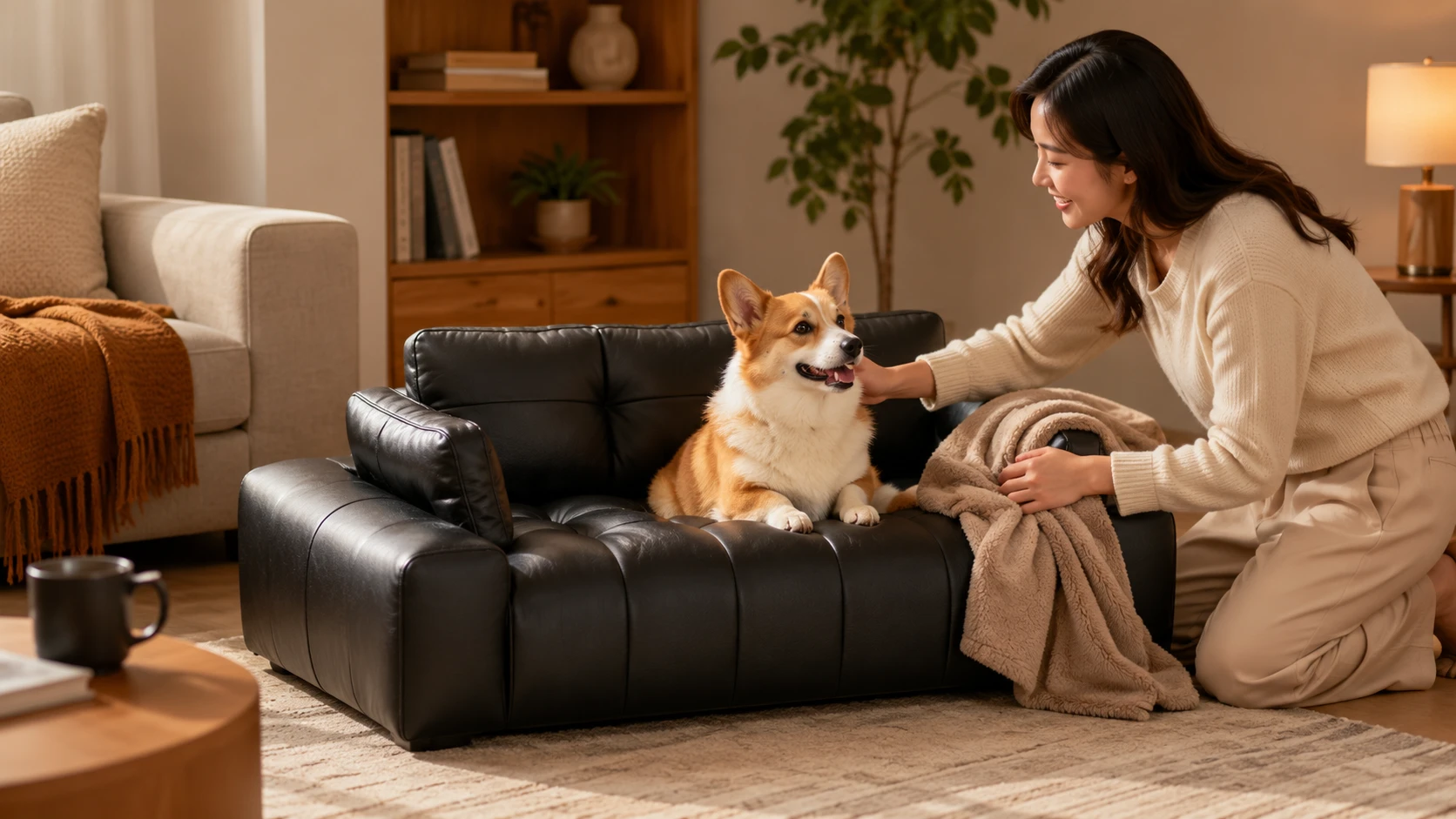 Italian Leather Pet Sofa for Dogs · Lazy Afternoon Nap · GuardHound DOG