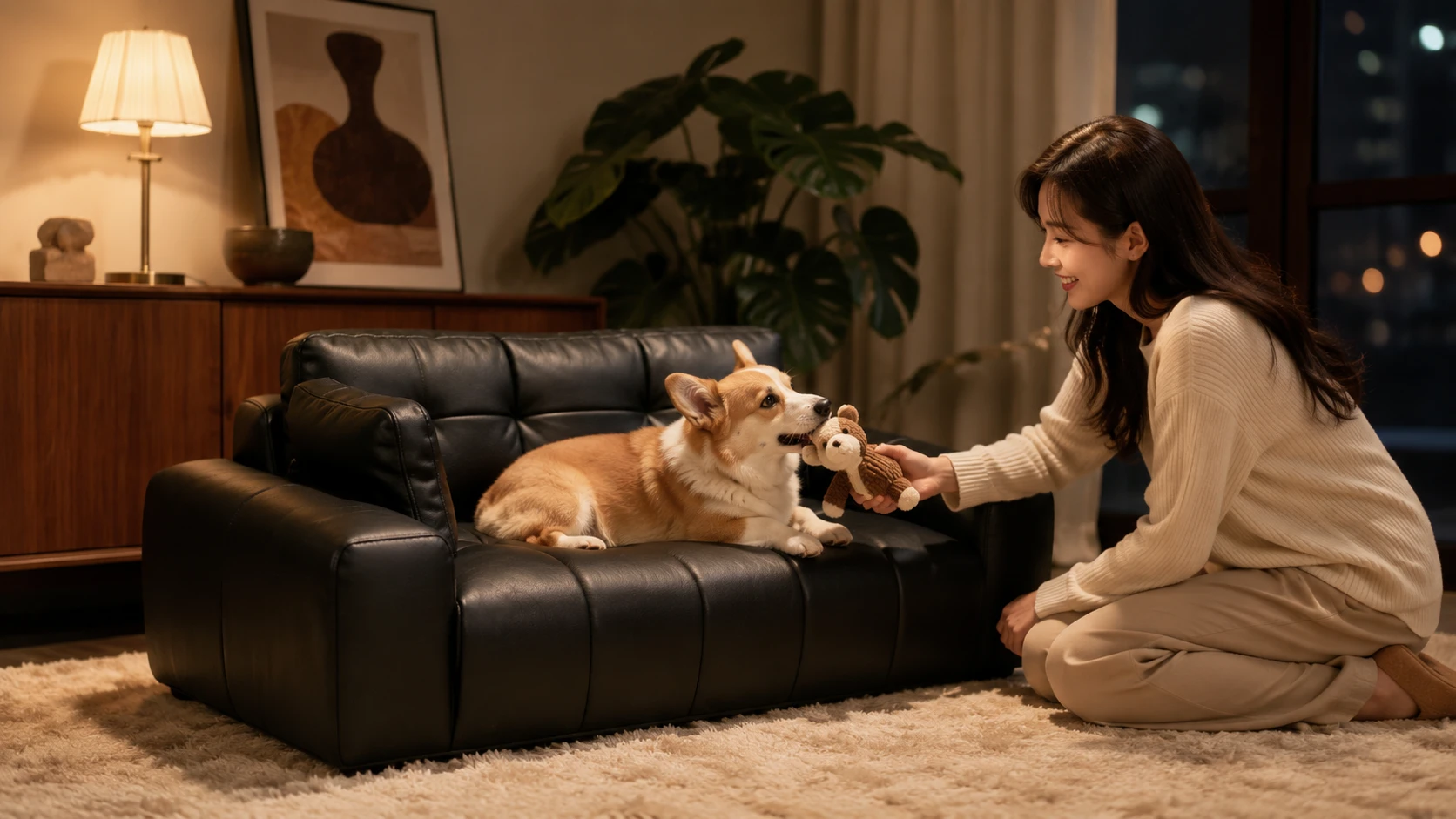 Italian Leather Pet Sofa for Dogs · Evening Cuddle · GuardHound DOG