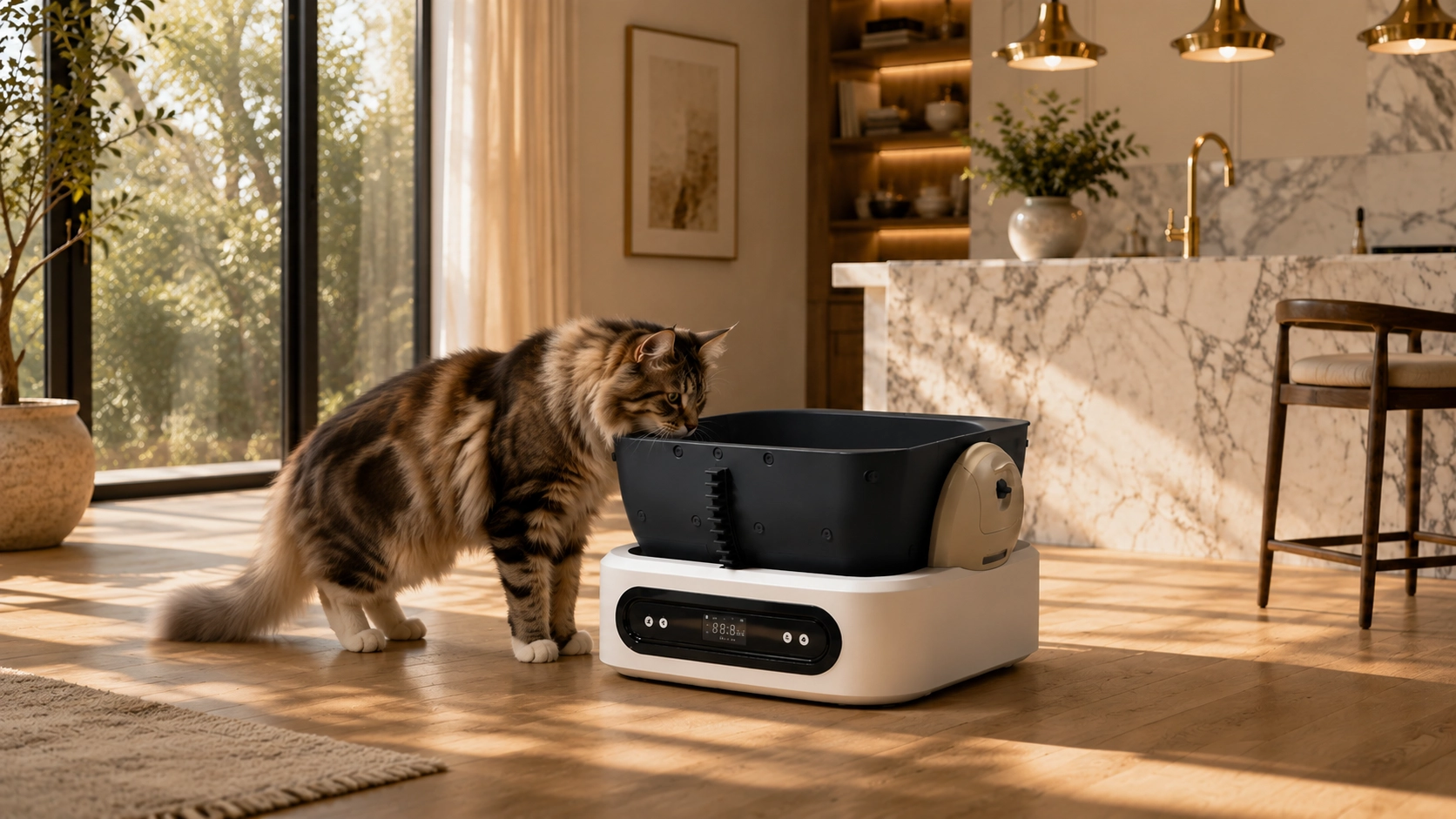 Open-Top Smart Weight-Sensing Automatic Litter Box · Open-Top Design · GuardLynx