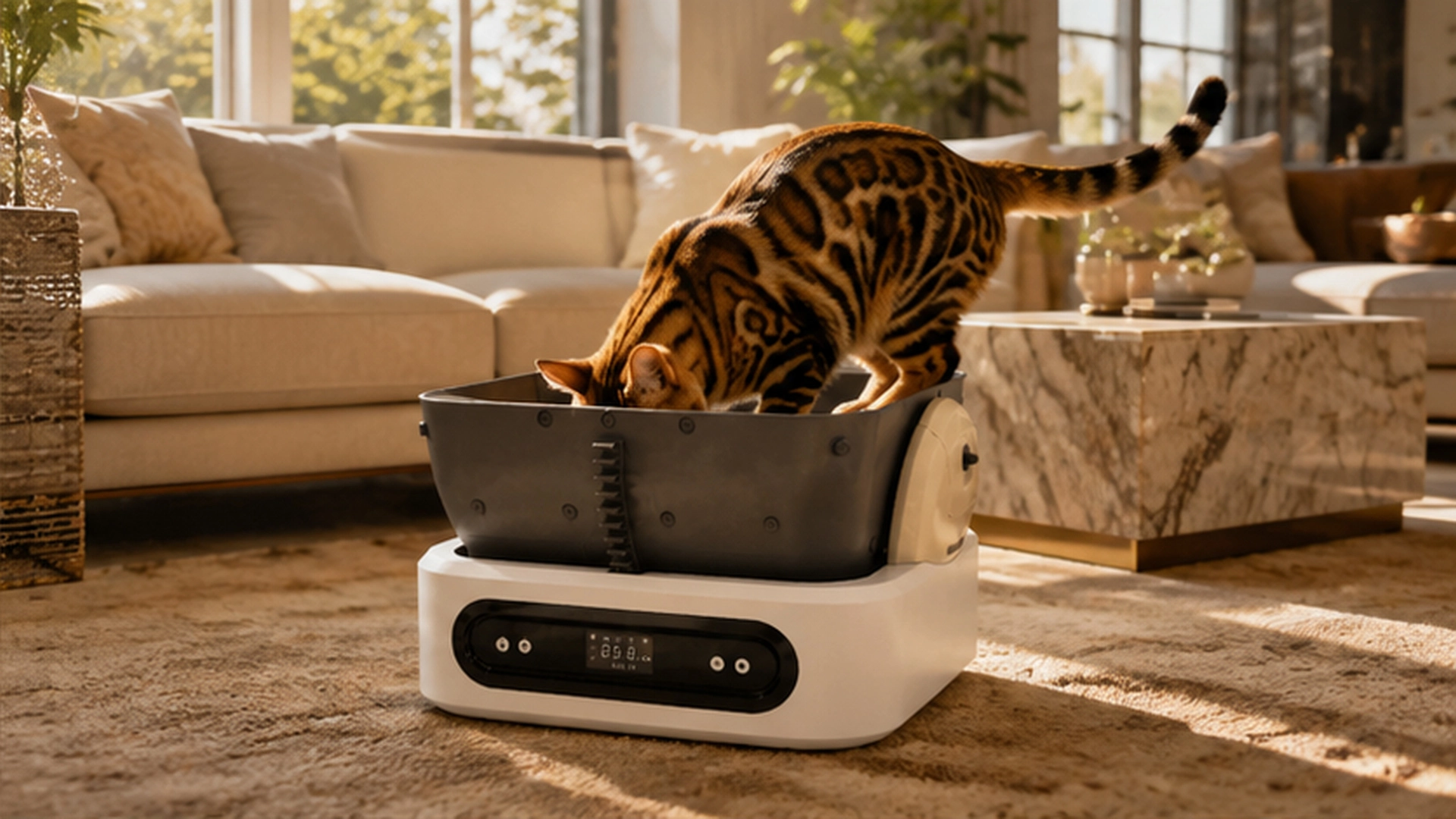 Open-Top Smart Weight-Sensing Automatic Litter Box · Afternoon Radiance · GuardLynx