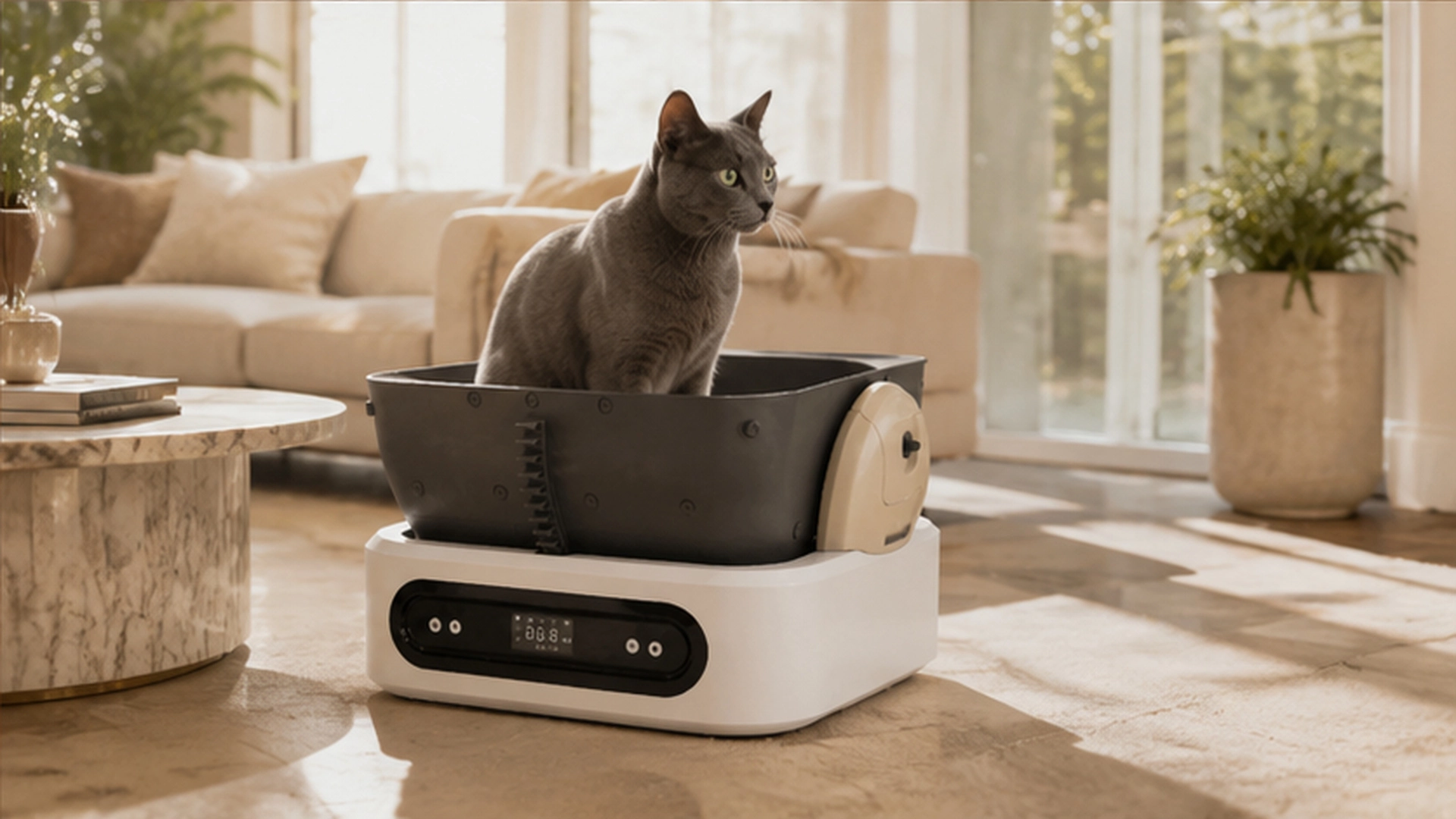 Open-Top Smart Weight-Sensing Automatic Litter Box · Serene Nook · GuardLynx