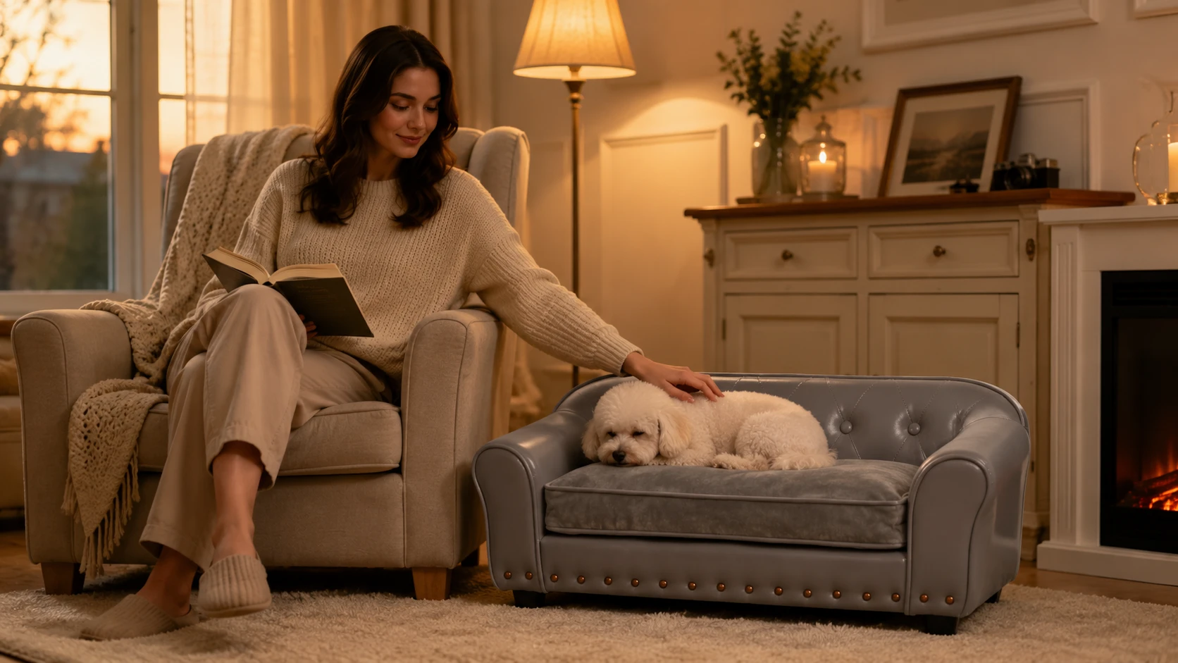PU Leather Sofa Pet Bed with Wooden Rivets · Warm Relaxation in the Laundry Room · GuardHound DOG