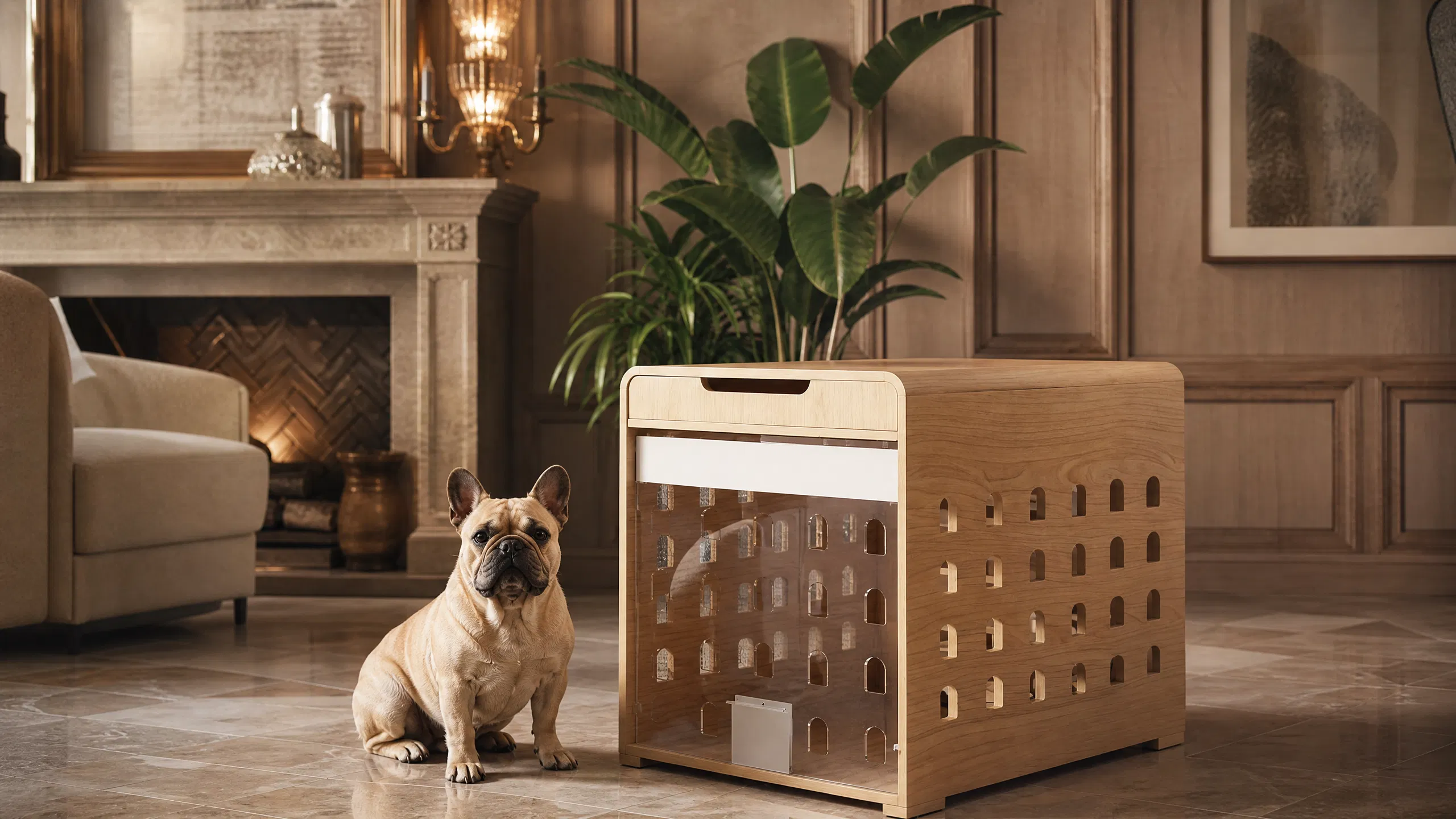 Multifunctional Wooden Dog Crate for Small Spaces · GuardHound DOG