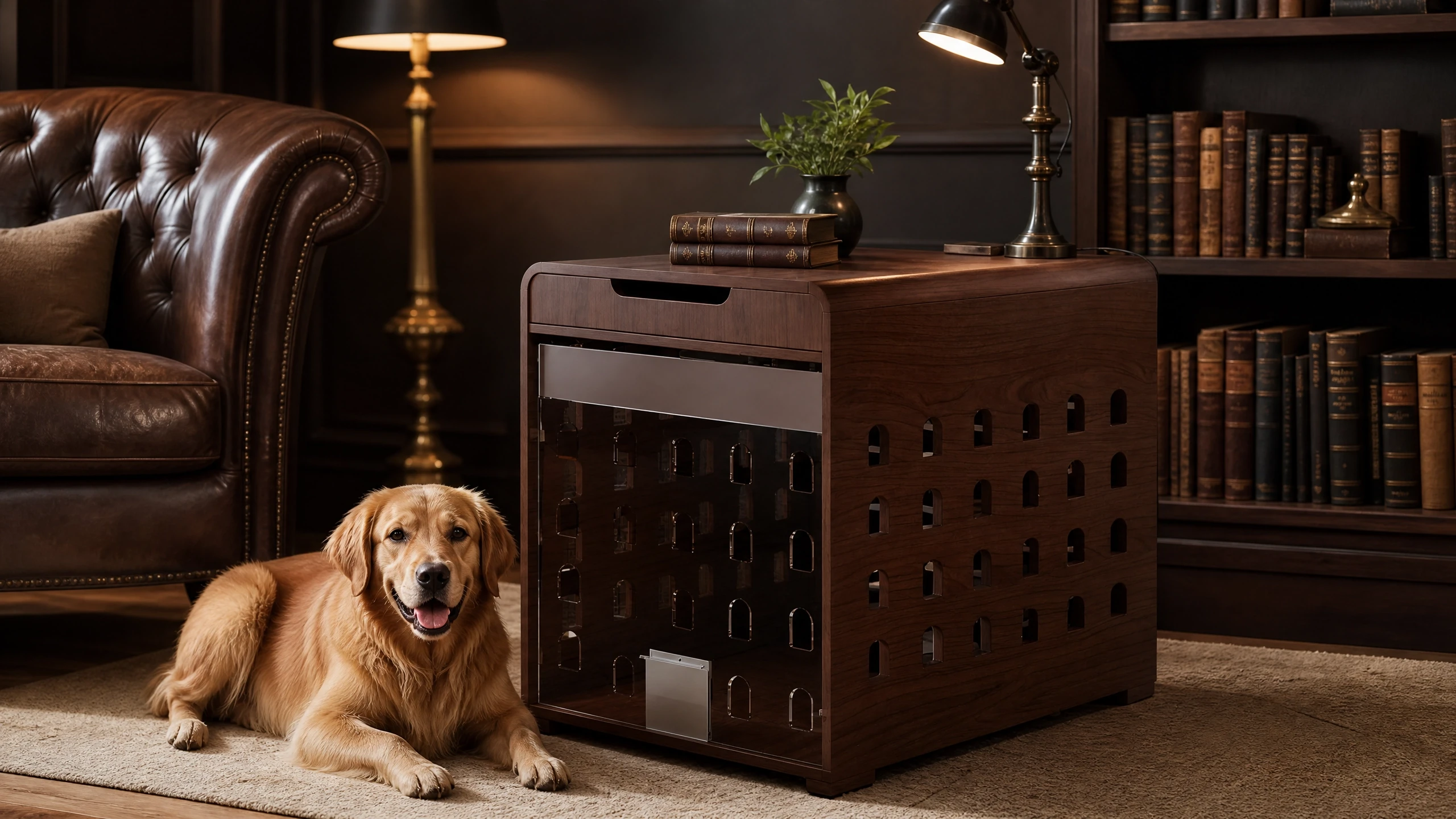 Multifunctional Wooden Dog Crate for Small Spaces · Rich Cocoa · GuardHound DOG