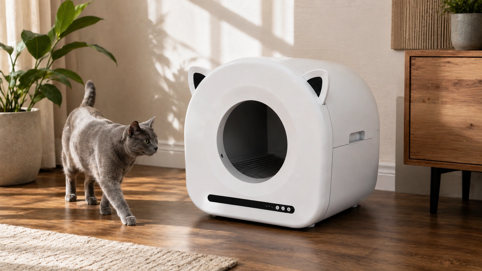 Cat Ear Smart Self-Cleaning Litter Box · Smart Automatic Cleaning · GuardLynx