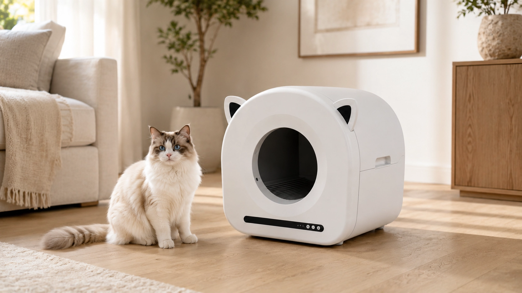 Cat Ear Smart Self-Cleaning Litter Box · Whisper-Quiet Operation · GuardLynx