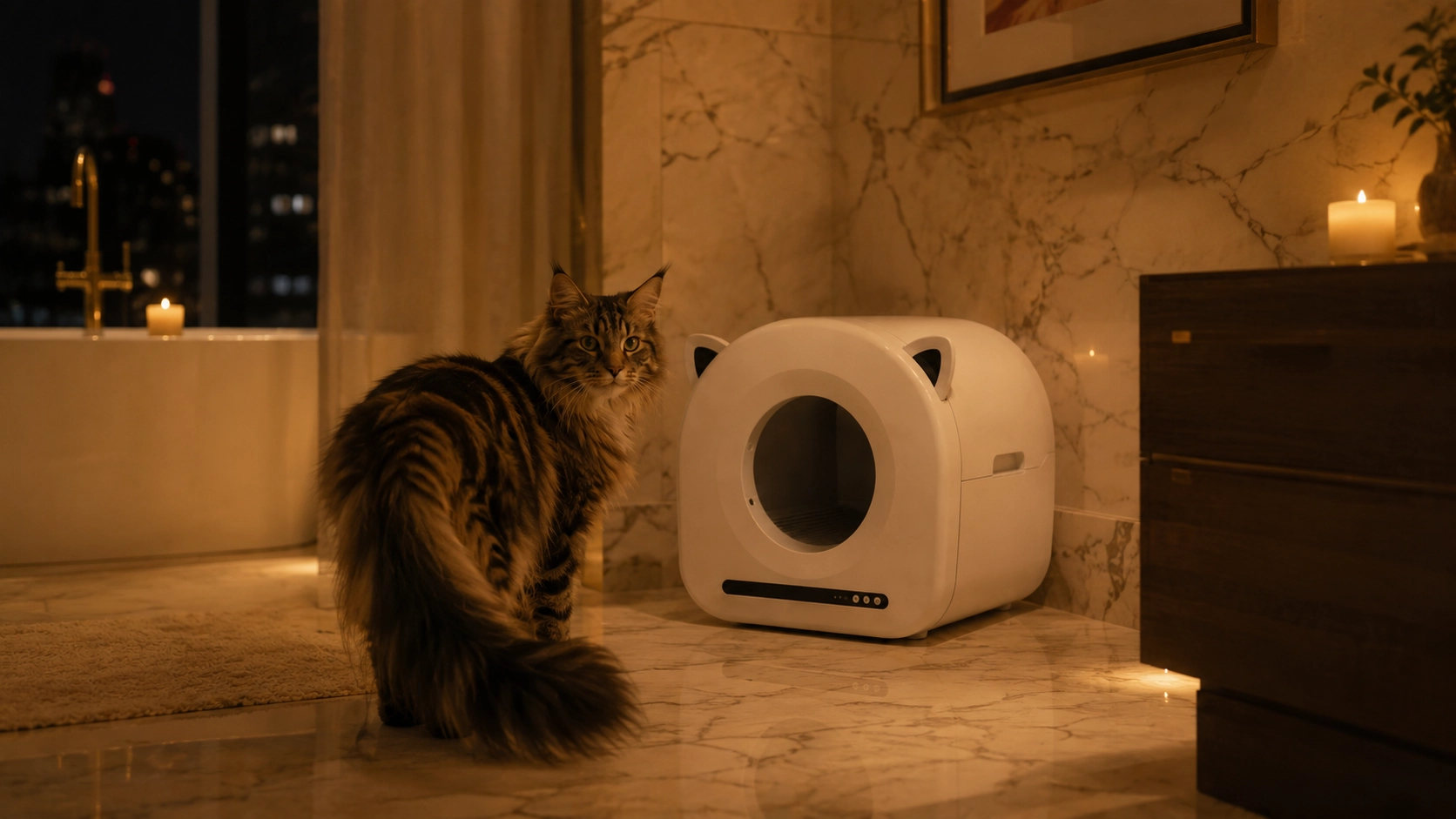 Cat Ear Smart Self-Cleaning Litter Box · Late Night Serenity · GuardLynx
