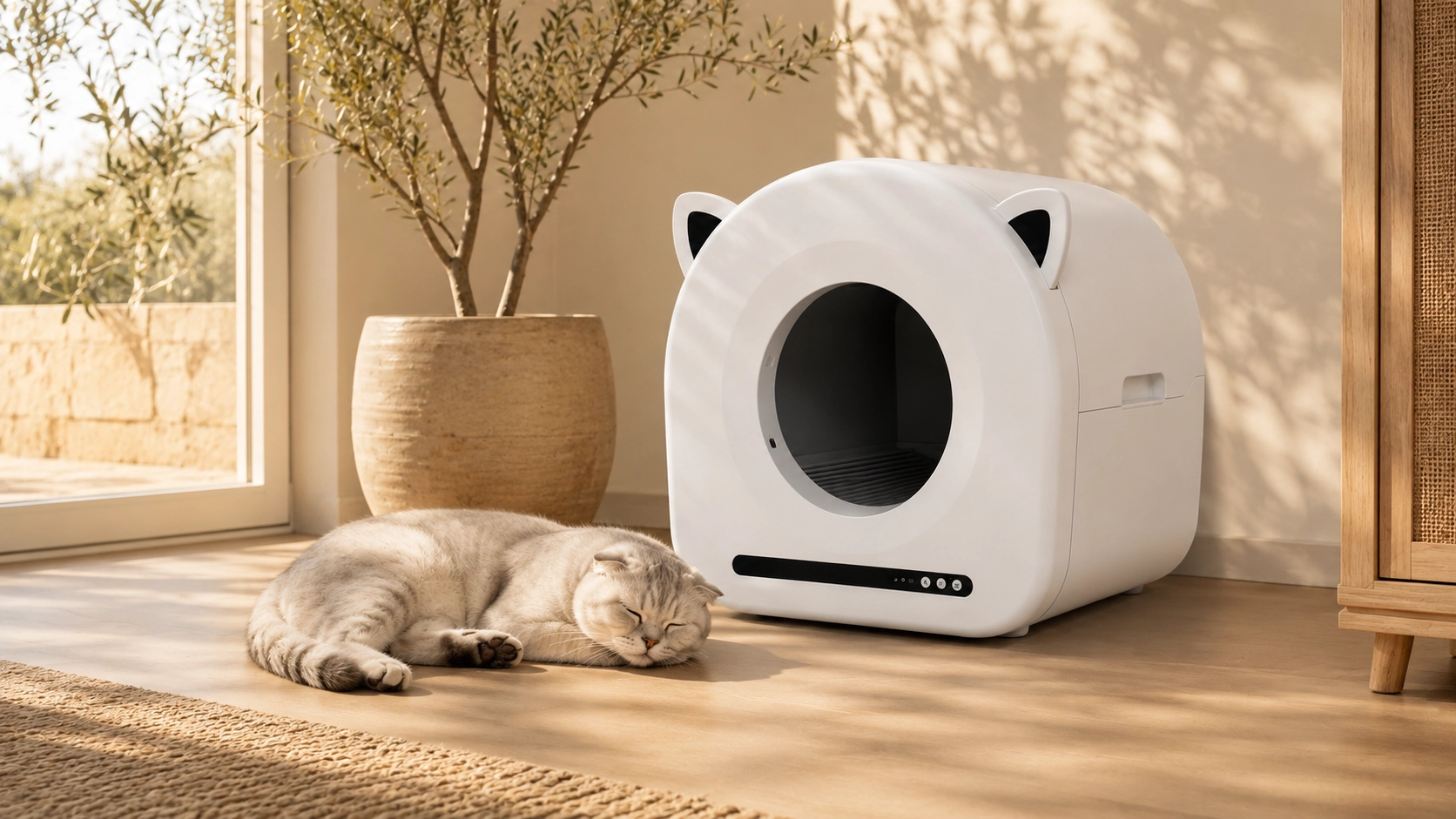 Cat Ear Smart Self-Cleaning Litter Box · Afternoon Nap Spot · GuardLynx
