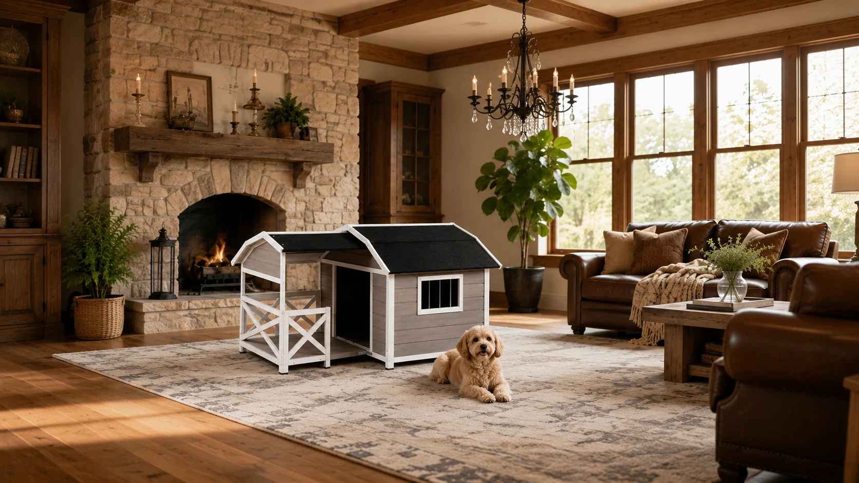 GuardHound Double Roof Outdoor Wooden Dog House · Detail image 1 · GuardHound DOG