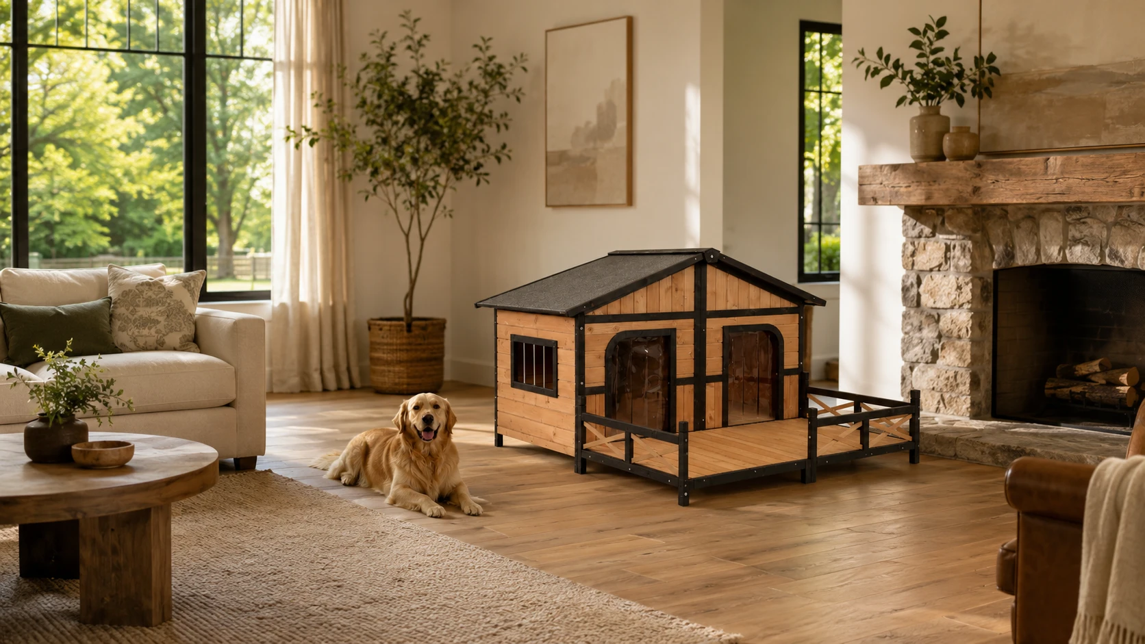 Wooden Dog House with Terrace and Veranda · Detail image 1 · GuardHound DOG