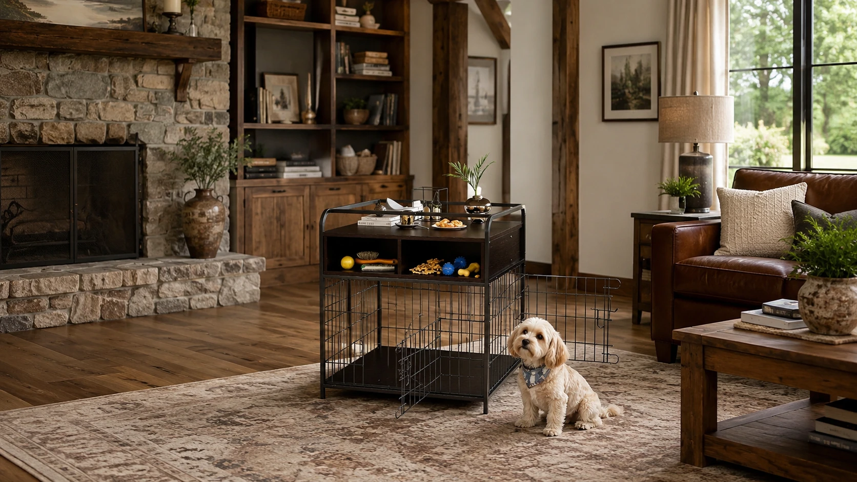Deep Brown Wooden Pet Storage Cabinet · Detail image 1 · GuardHound DOG