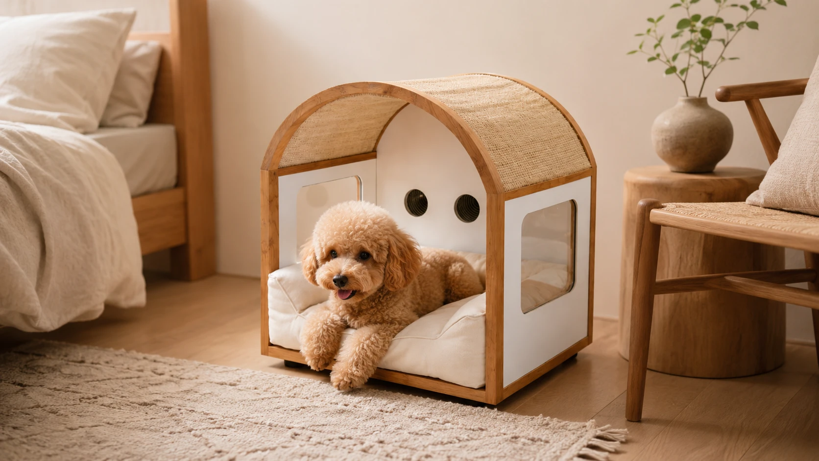 Arched Acrylic Pet House with Cozy Cotton Interior · Soft Cotton Interior · GuardHound DOG